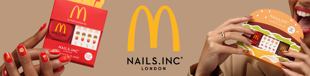 McDonald's x Nails.Inc brand collaboration campaign banne