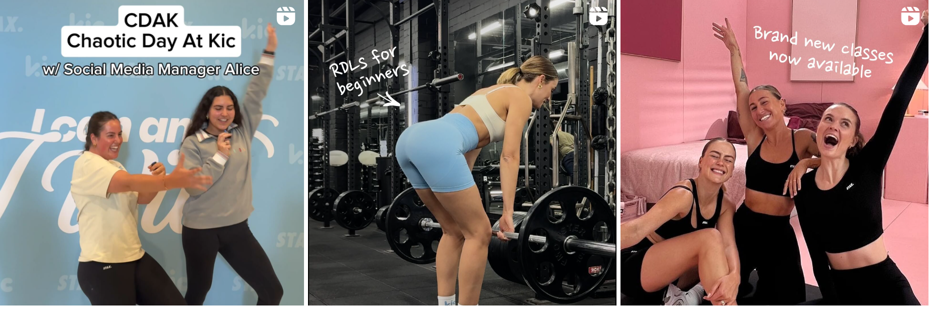 Instagram post from fitness and wellness app Kic showing founder-led brand content"