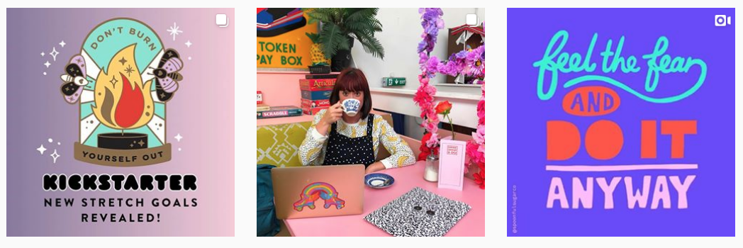 Woman drinking while sitting behind her desk