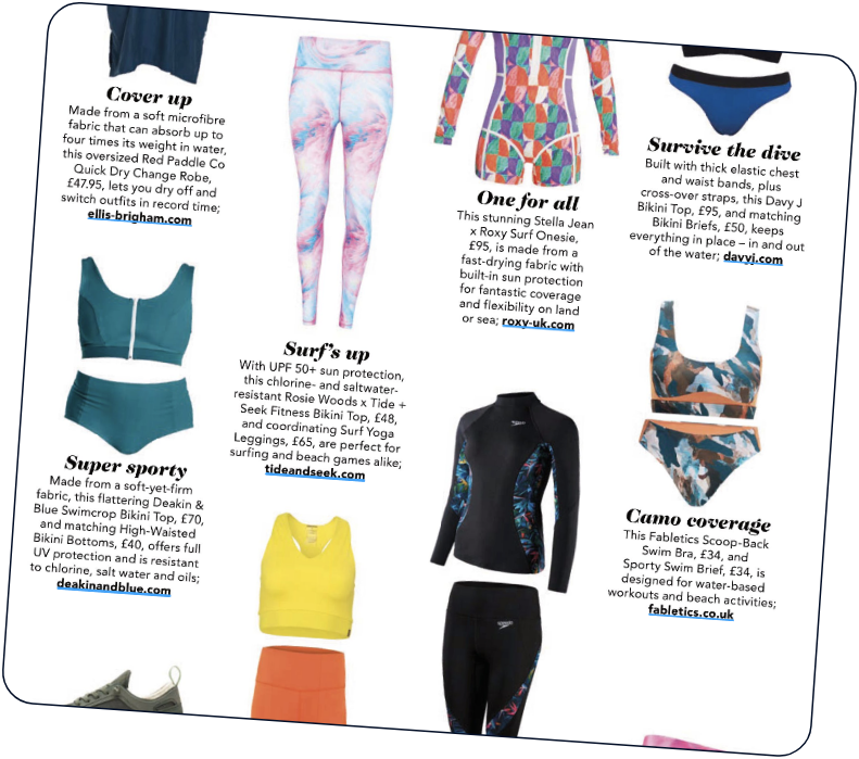 Women's Fitness press coverage secured without a PR agency by fashion brand DavyJ