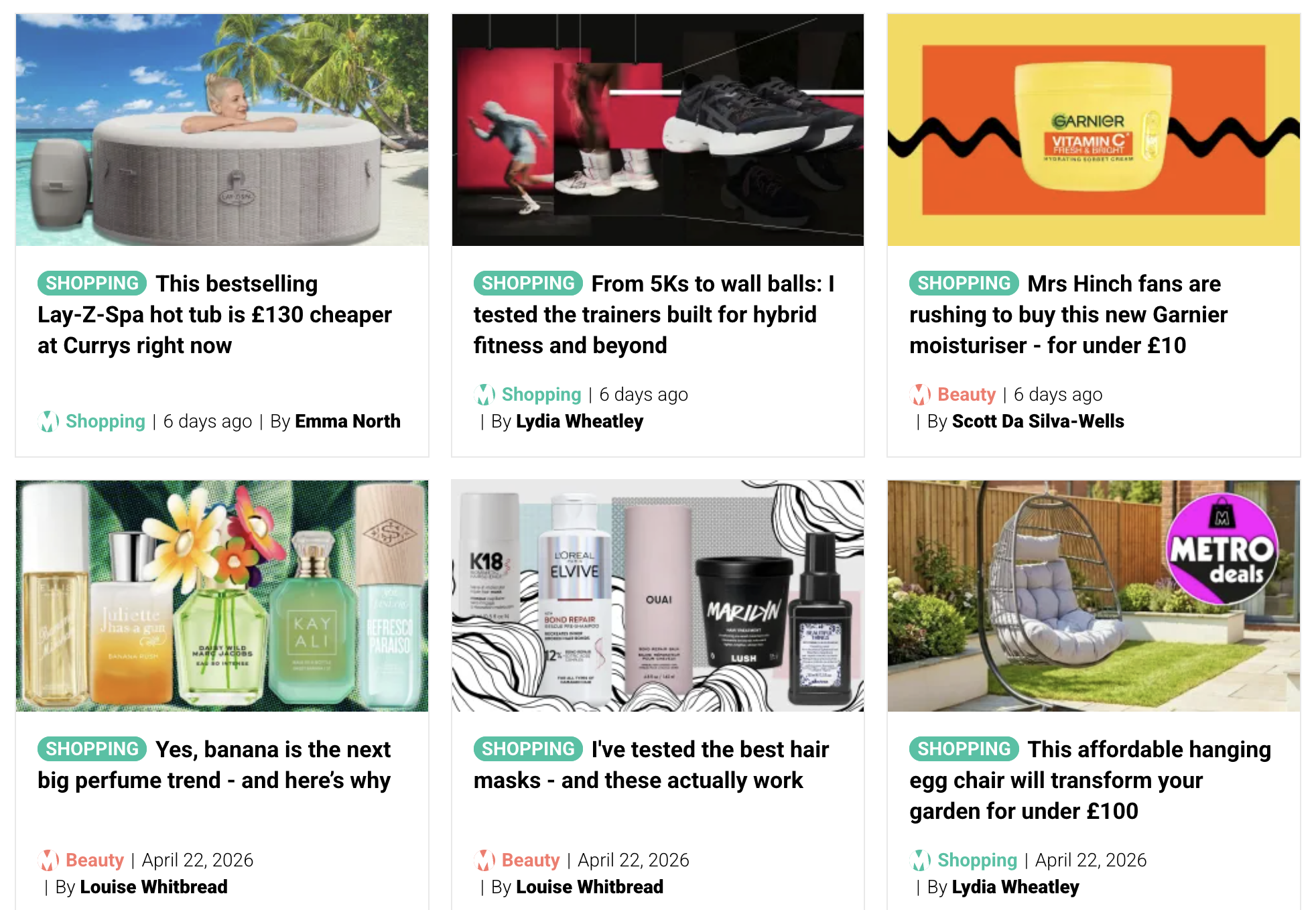 Metro UK - shopping features