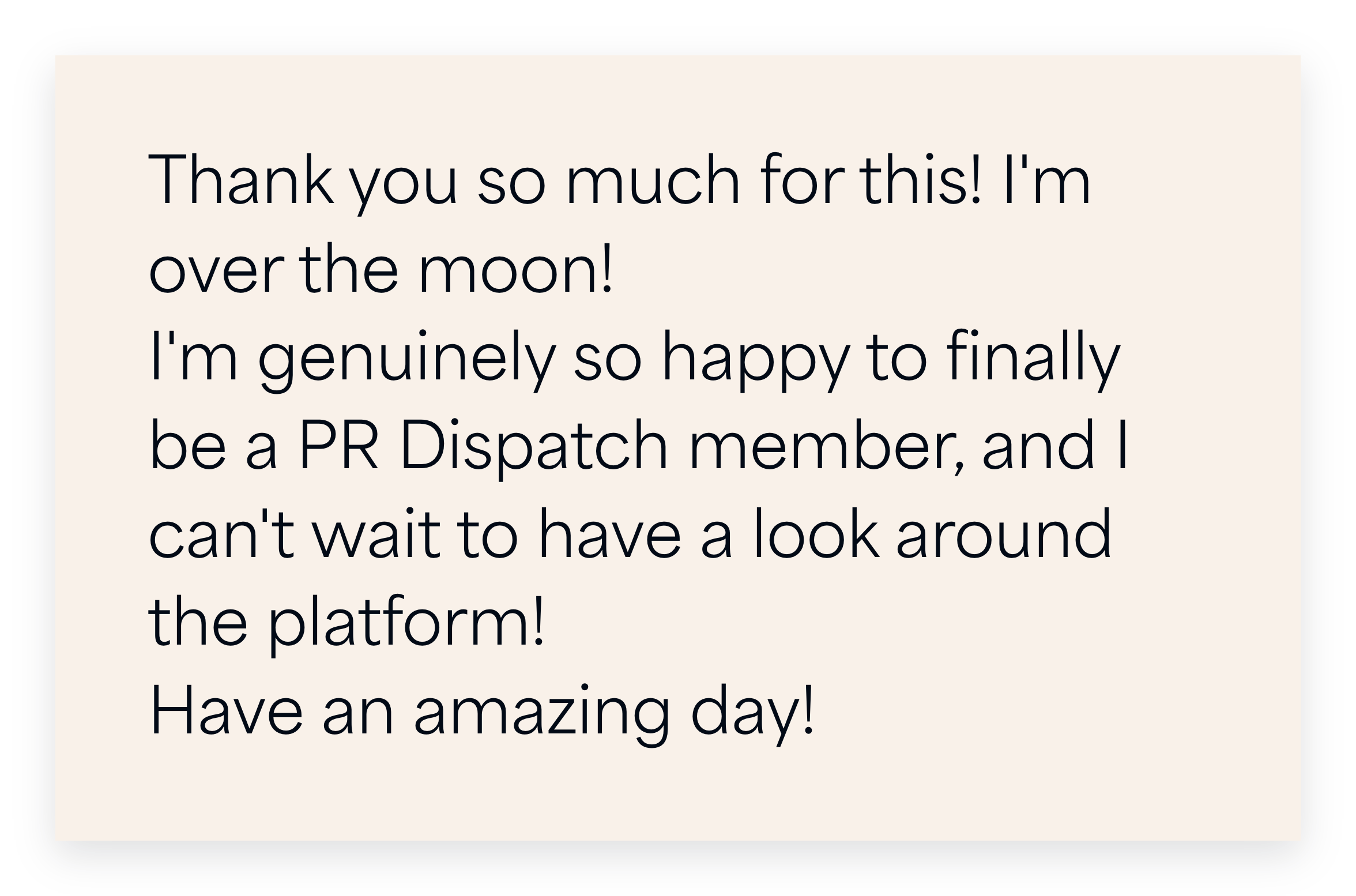 Fashion brand owner testimonial about using PR Dispatch to build their PR strategy
