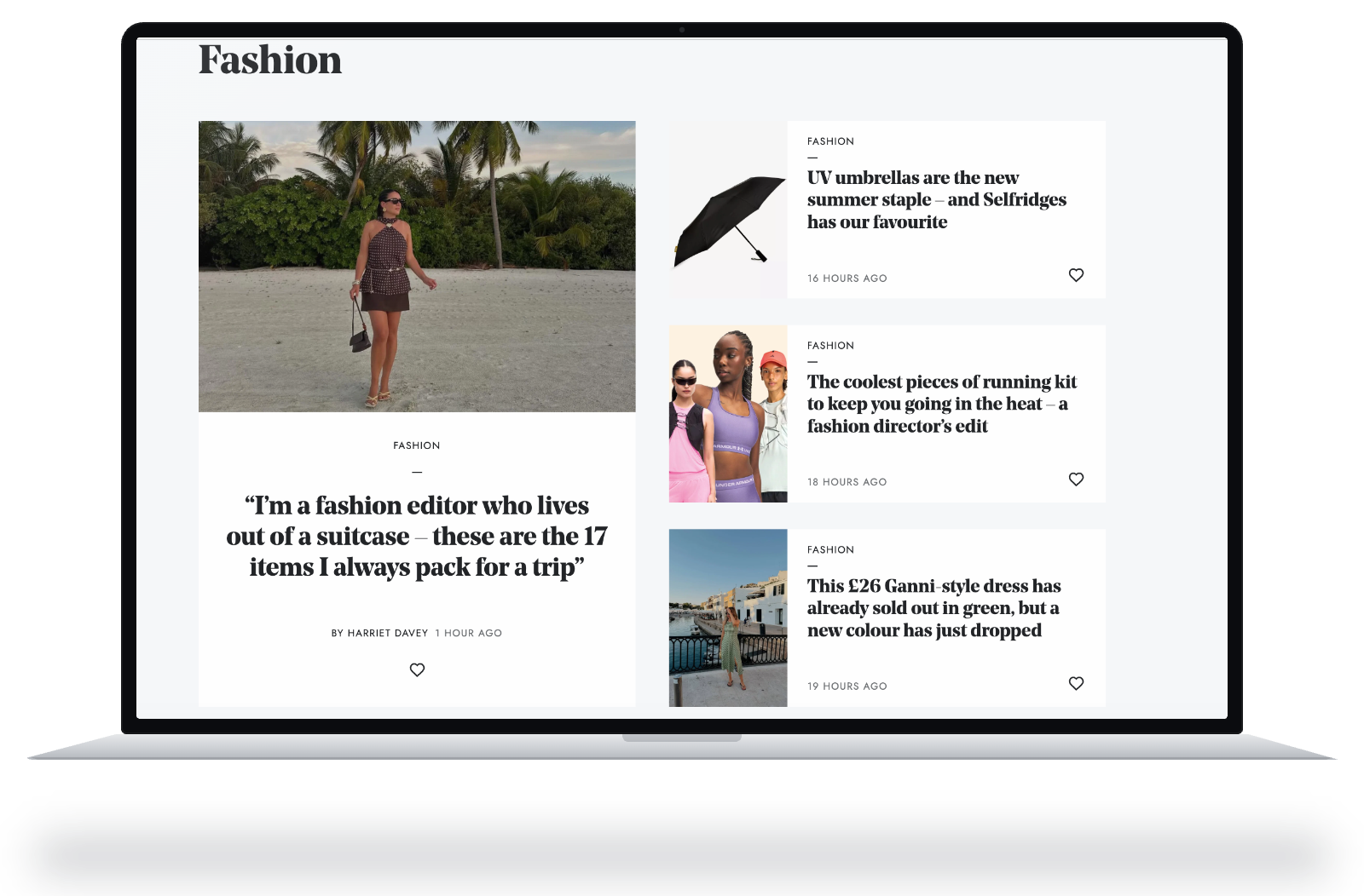 Fashion brand PR coverage example – product featured in an online magazine