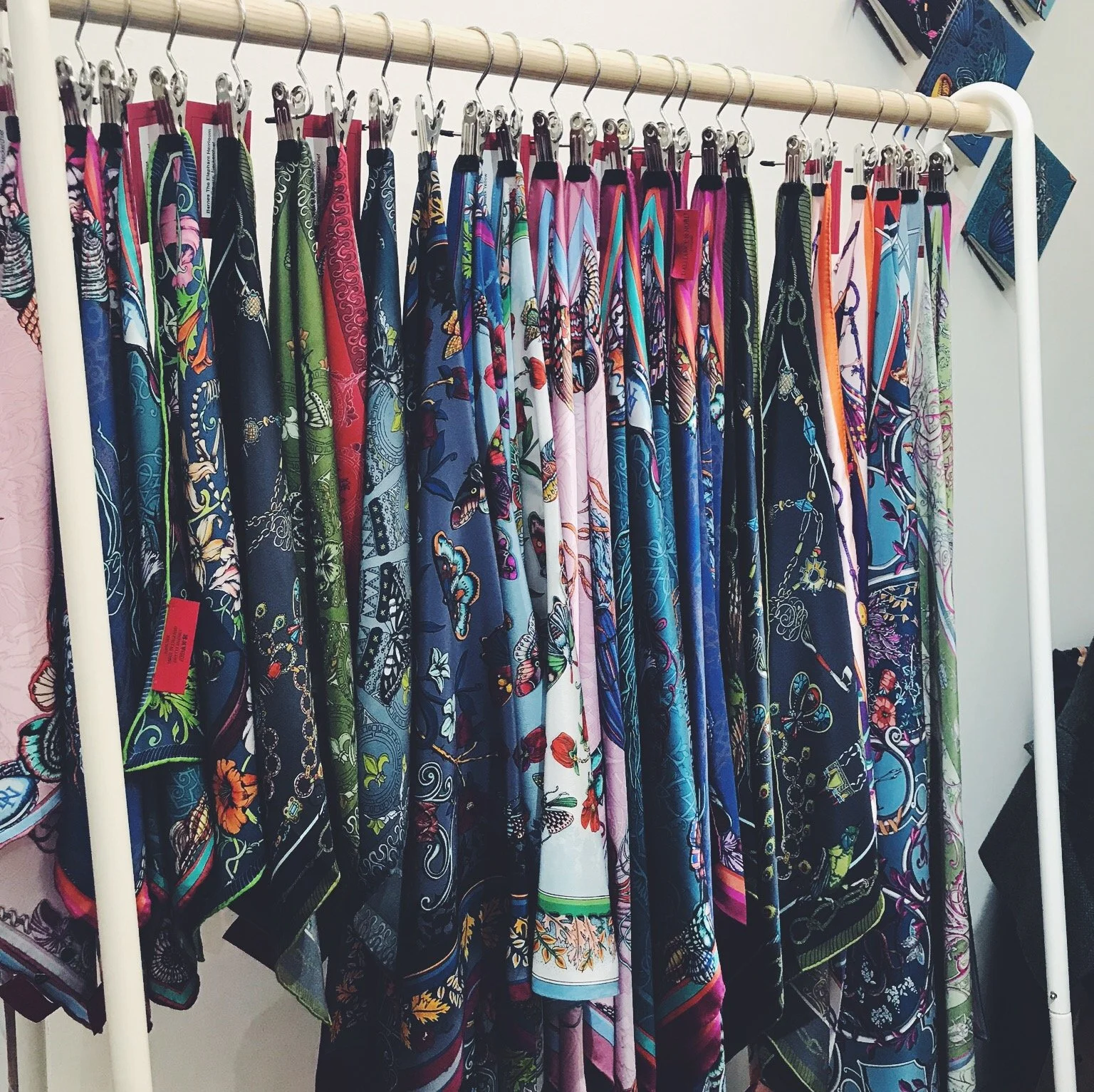 A collection of silk scarves