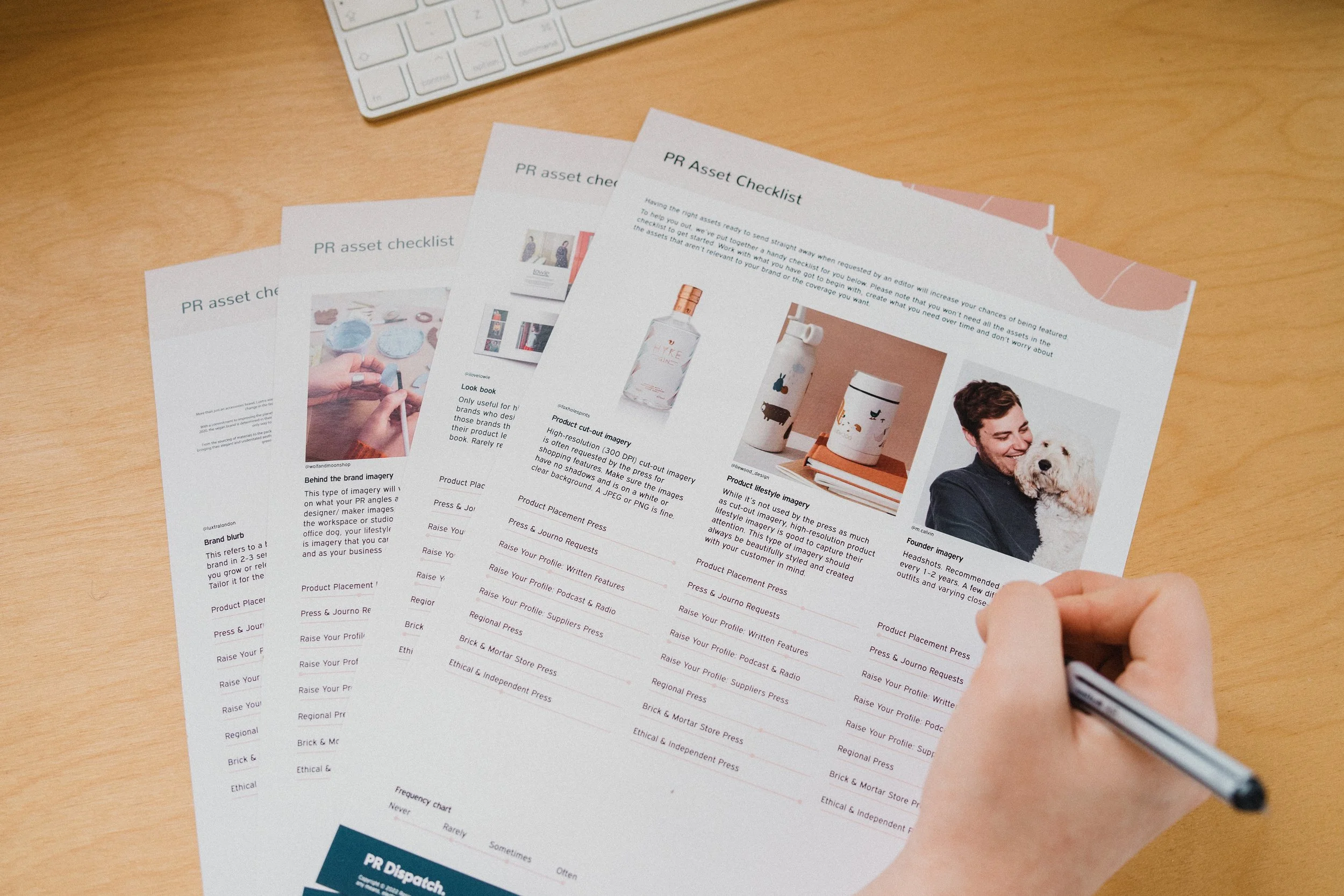Checklist of PR assets needed before sending a press release