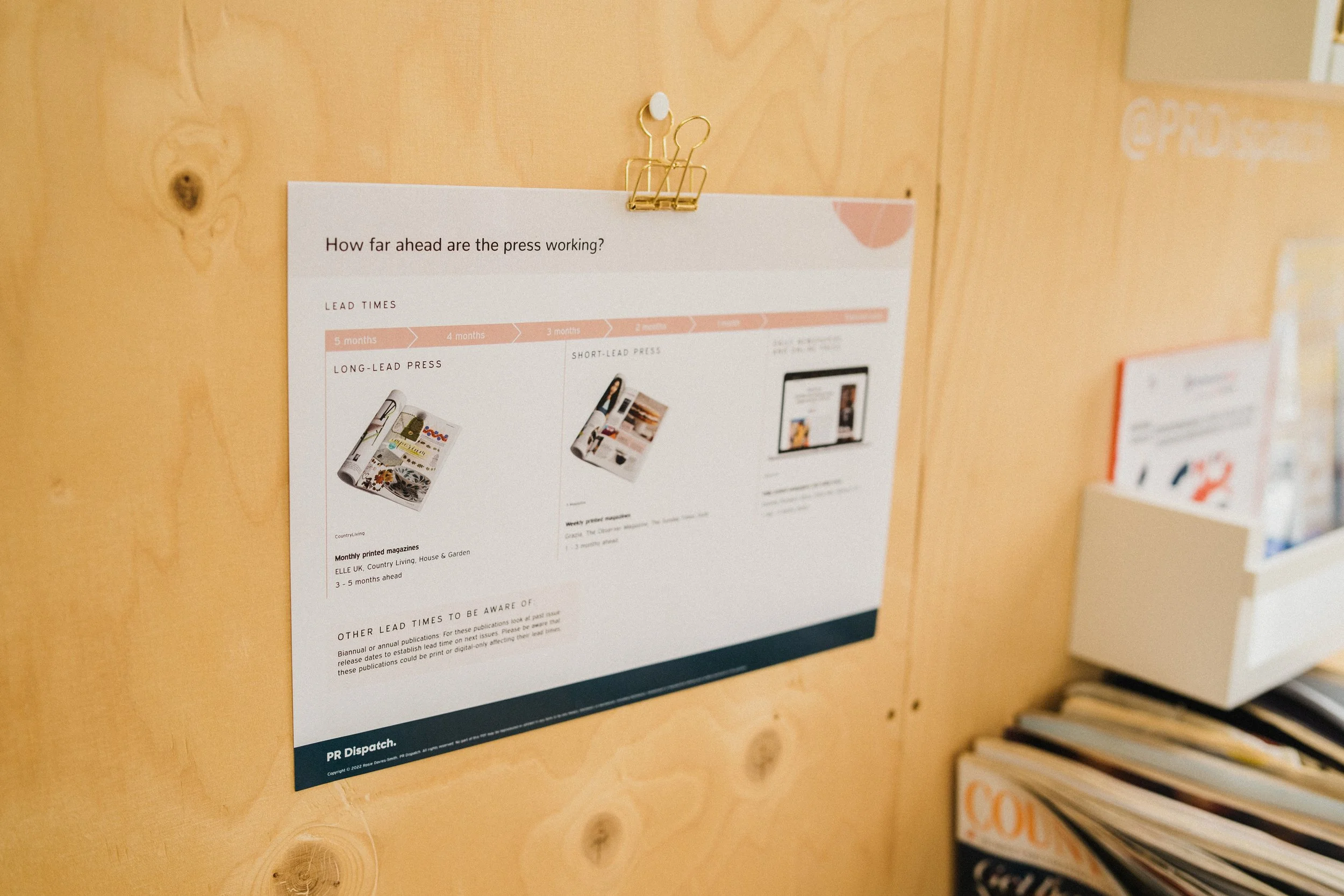 Lead times for pitching press releases to long-lead, short-lead, online and daily publications