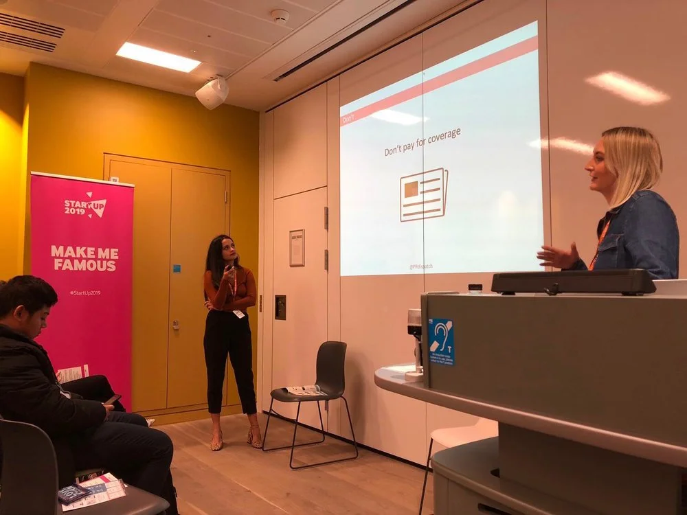 Two women doing a presentation