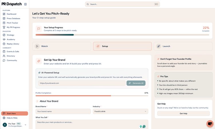 PR Dispatch AI features