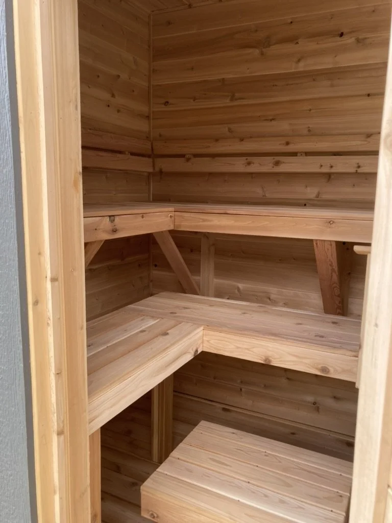 Cedar sauna interior