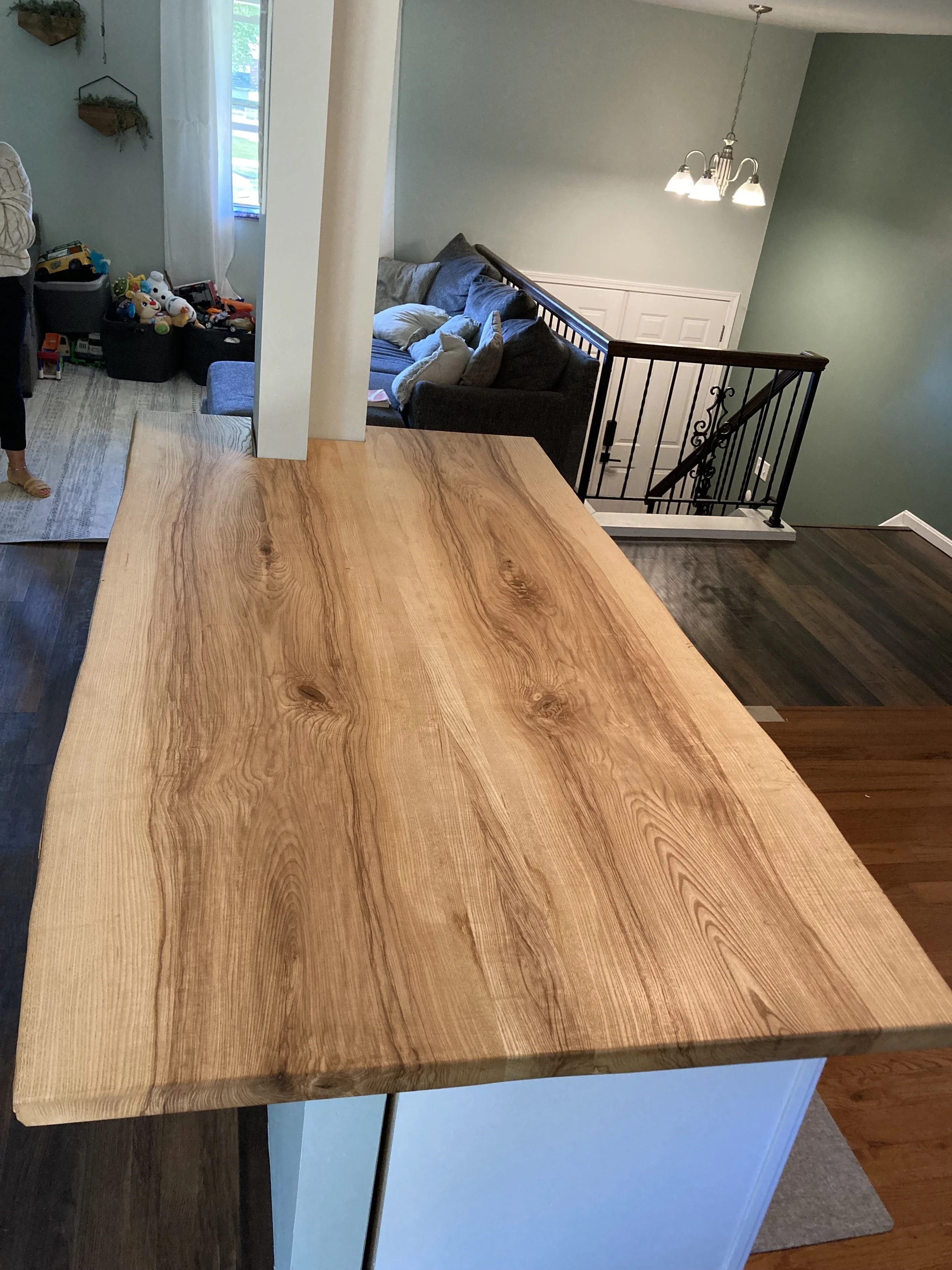 Live edge ash kitchen island