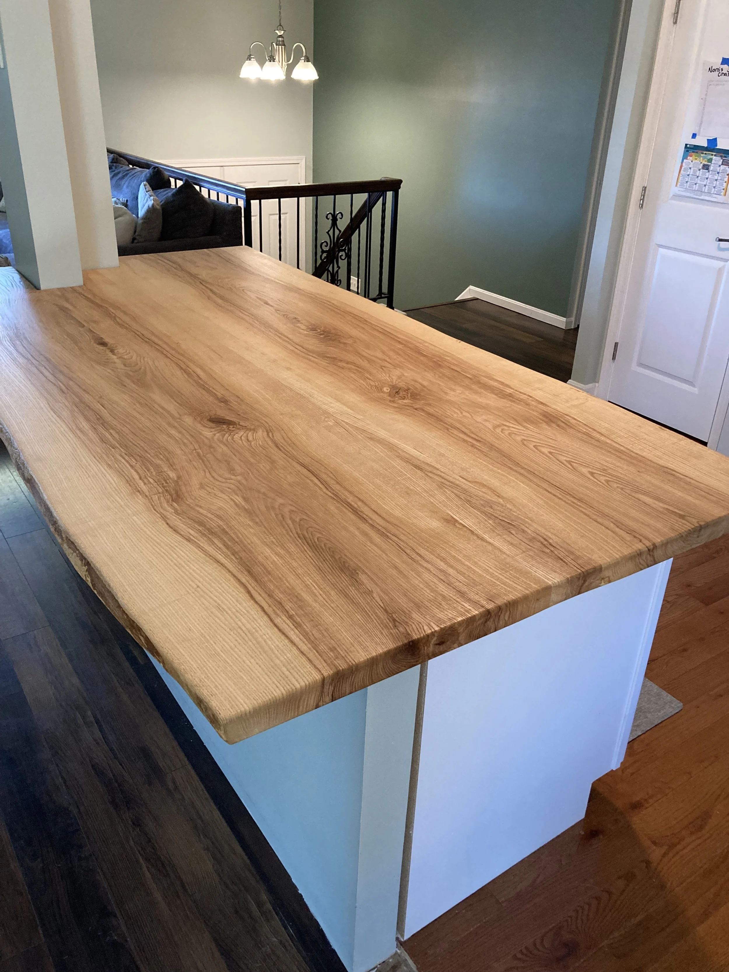 Live edge ash kitchen island