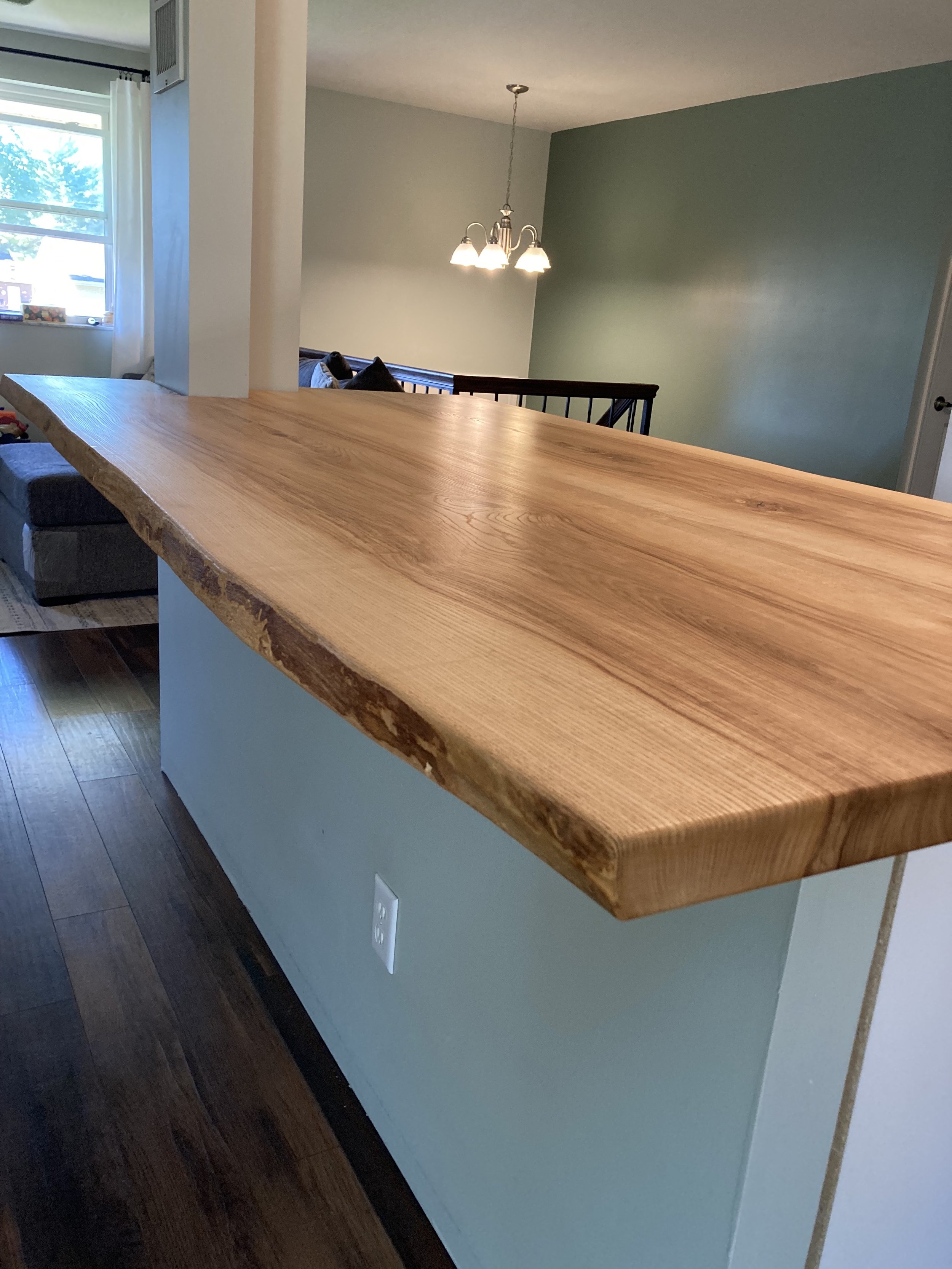 Live edge ash kitchen island