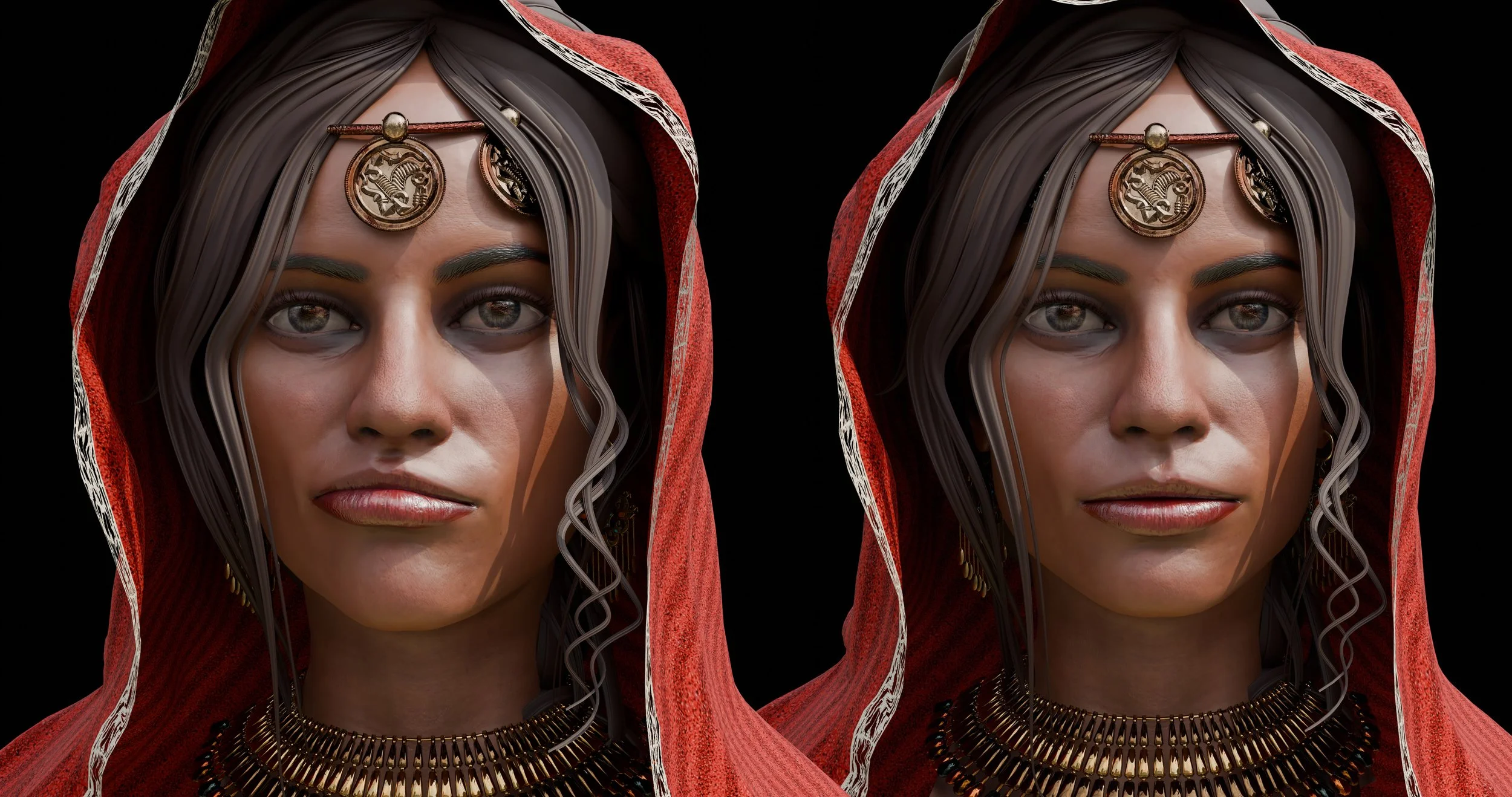 Blender Renders using Face IT rigging for Expression Control.