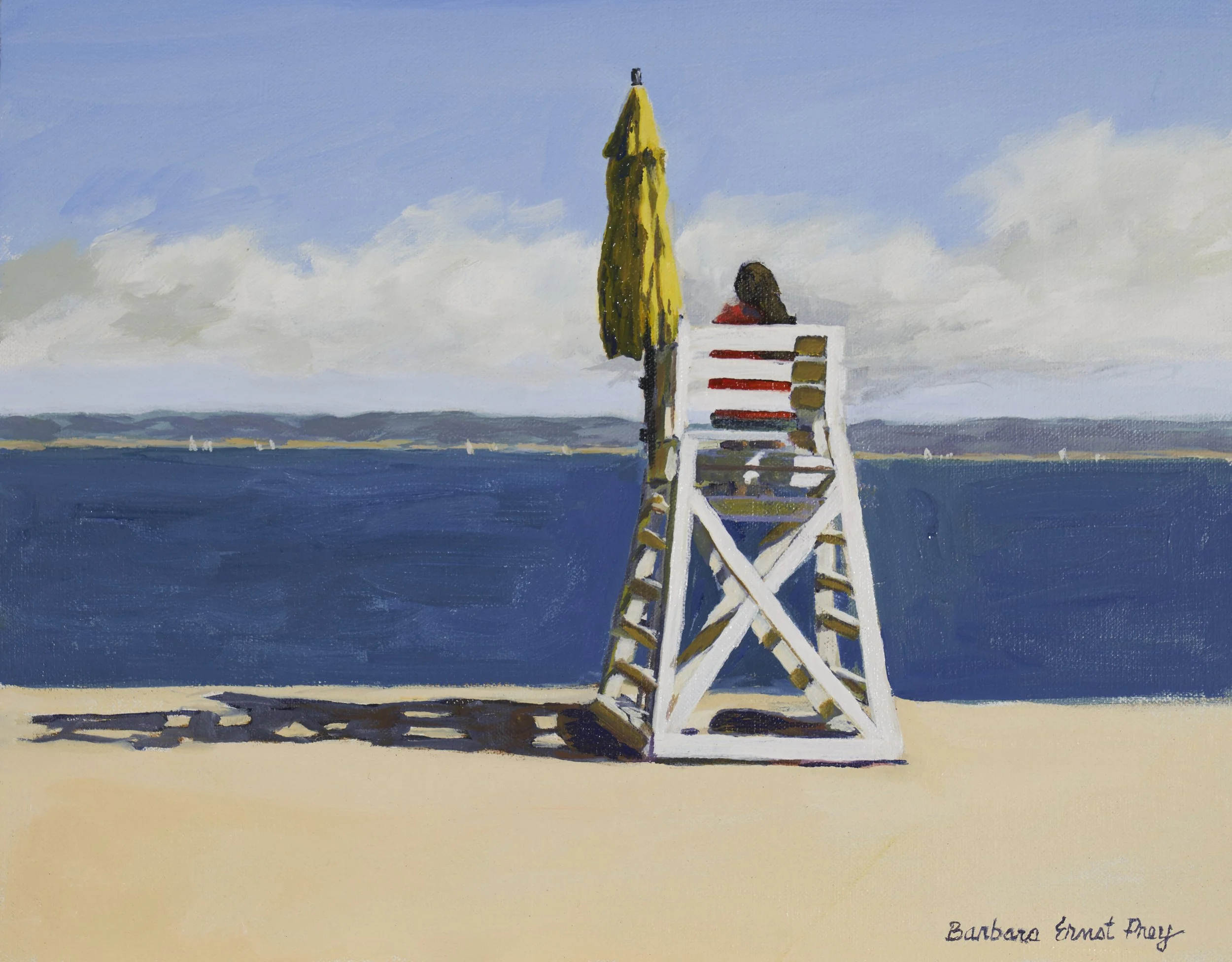 The Lifeguard, 2025, Oil on panel, 11 x 14 inches