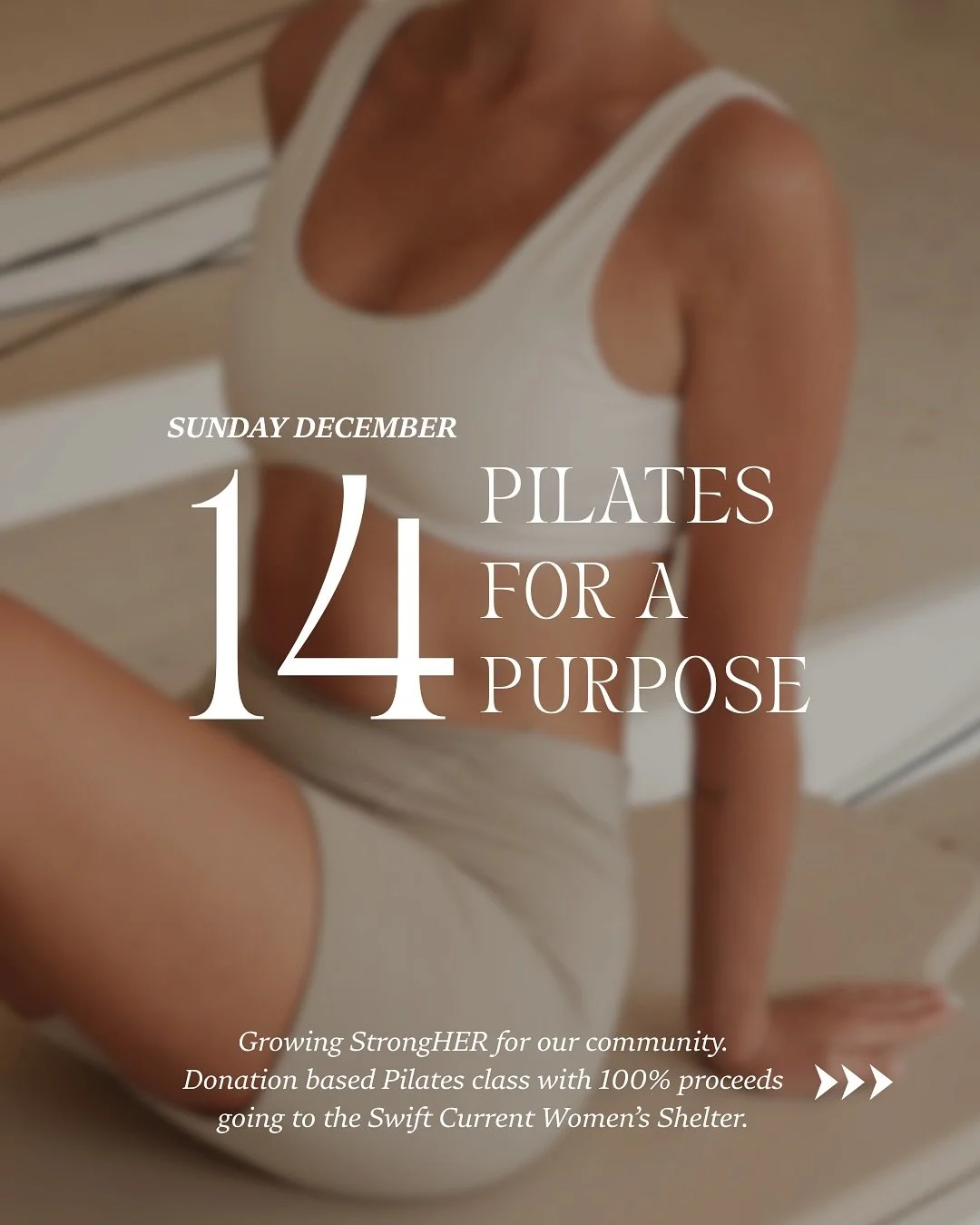Join us for an uplifting Pilates For A Purpose class led by @cgal75 

When? Sunday December, 14th from 1-2pm. 
Why? To raise money as well as items the shelter currently needs and awareness for the @swcrisisservices specifically the Women&rsquo;s She