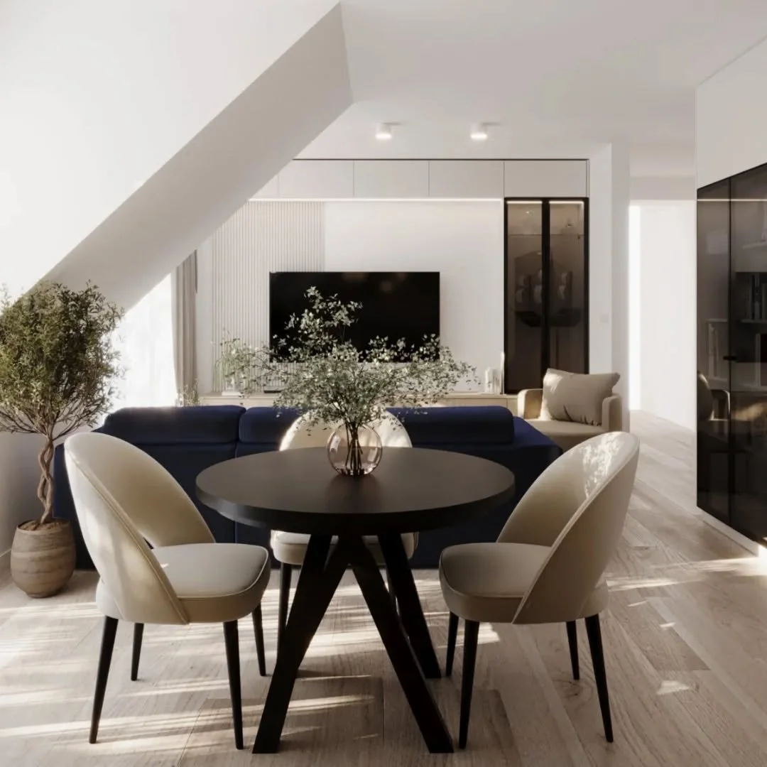 &Scaron;ikovn&aacute; premena podkrovnej kuchyne. ✨  Maxim&aacute;lne sme tu využili priestor tak, že sme pozdĺž steny dotvorili vysok&eacute; skrinky s dostatkom &uacute;ložn&eacute;ho priestoru, ktor&eacute; plynule prep&aacute;jaj&uacute; kuchyňu 