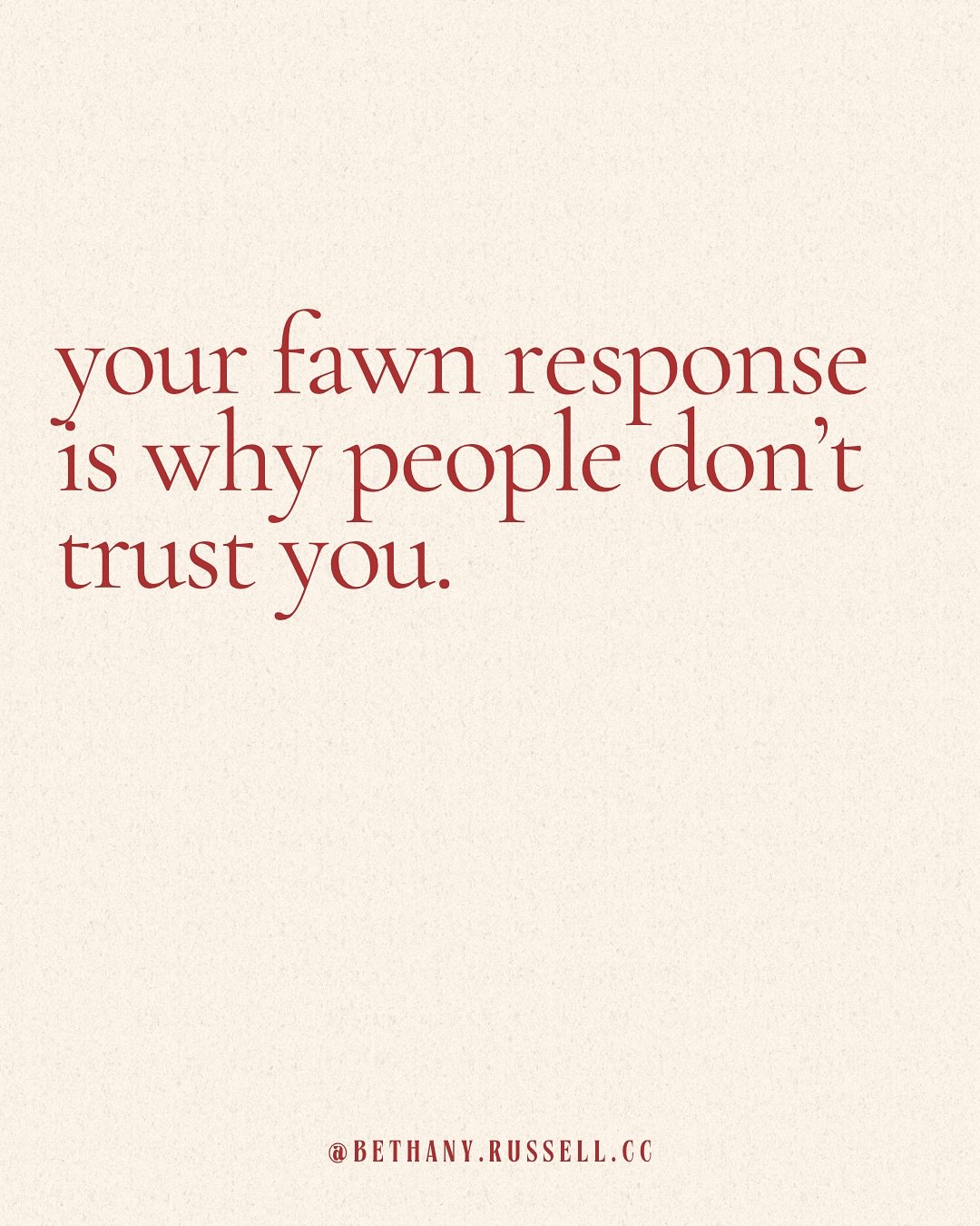 You&rsquo;re doing all the &ldquo;right&rdquo; things to keep people close.
 Smiling. Agreeing. Swallowing your truth. 
But what if that is exactly why no one really knows - or fully trusts - you? 
The real talk: Fawning doesn&rsquo;t just disconnect