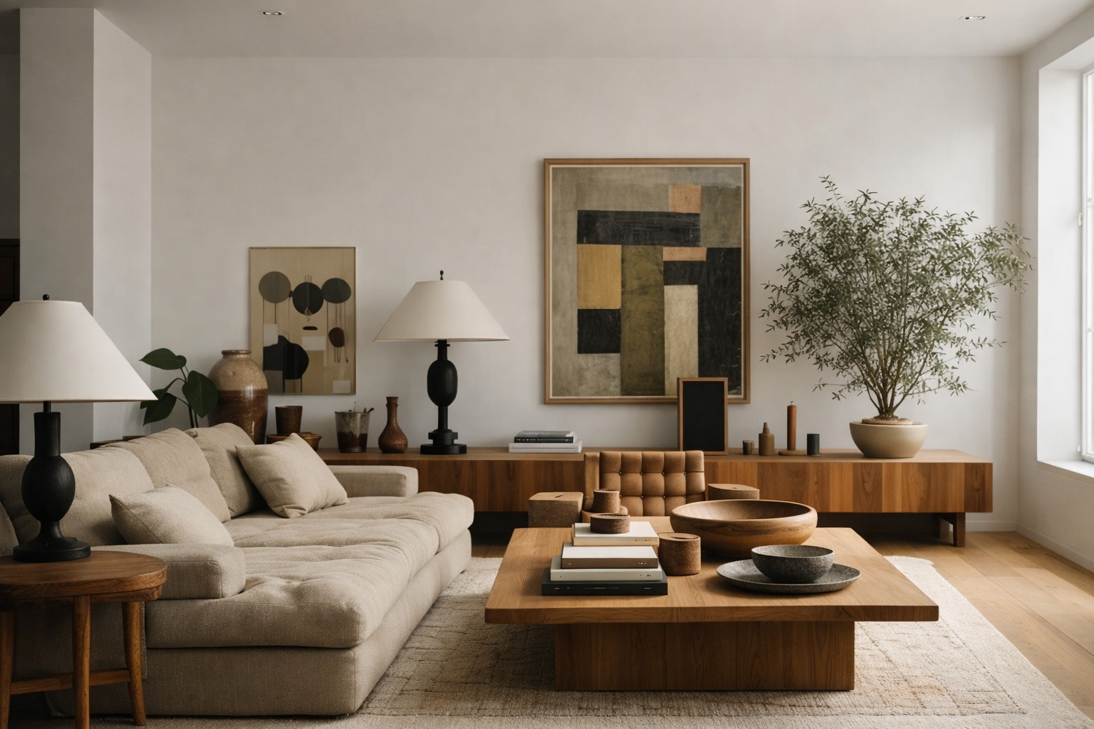 scandinavian designed living room