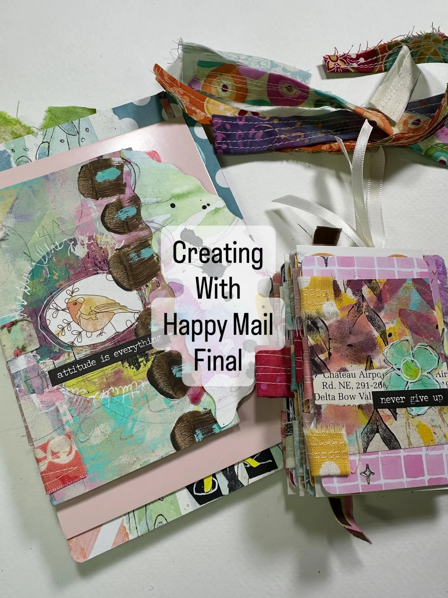 This is the last video for this series. We decorate a few more cards and bind the cards using the tab binding method. You can watch the full process video by clicking the link in my bio.

#creatingwithhappymail #happymailart #mixedmediaart #useyoursc