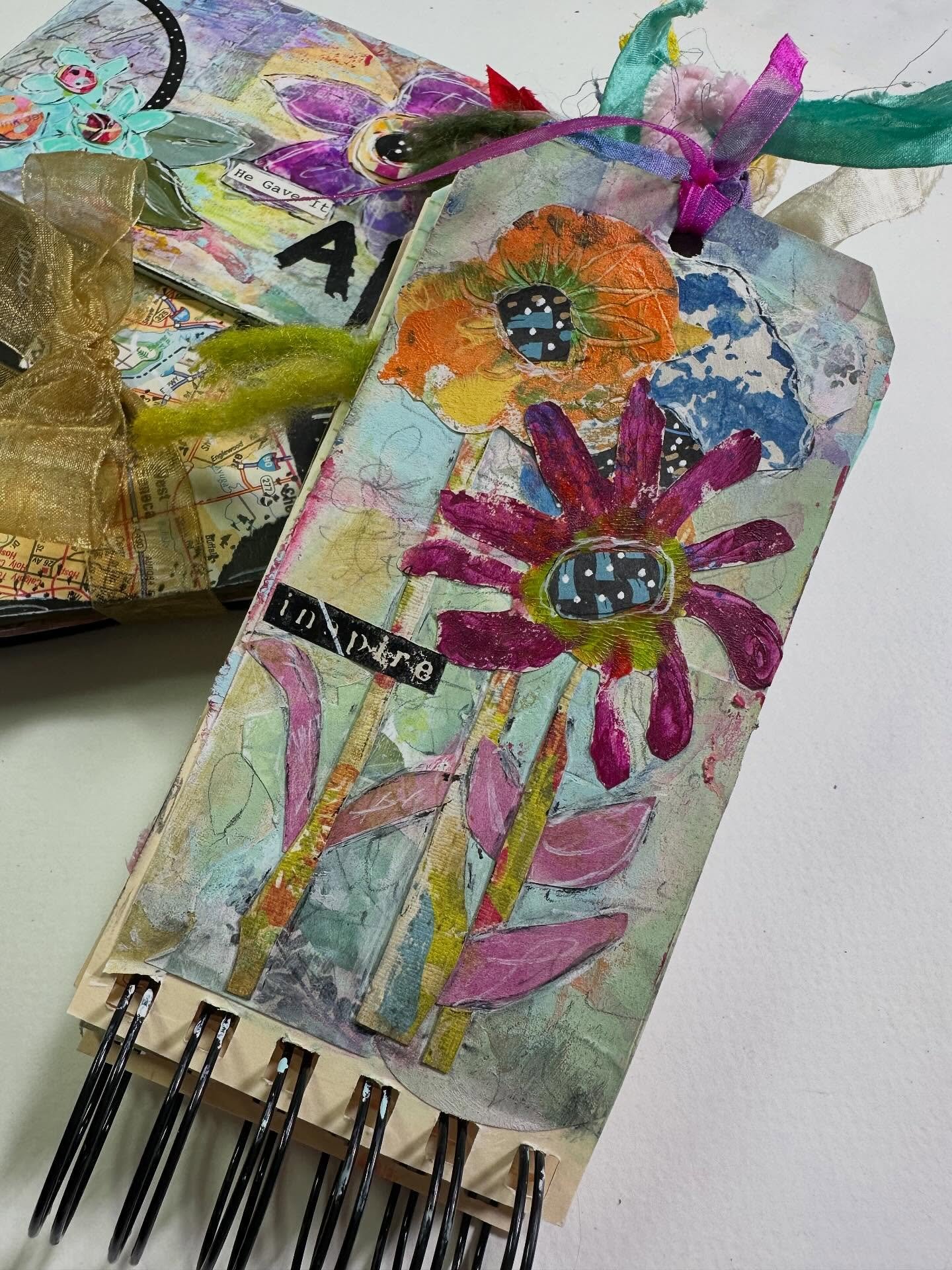 Tag Book Page - Inspire 
I was cleaning up my scraps after letting them build up on my table and I kept out a few that sparked my interest to create this little page. You can watch the process video on YT. The link is in my bio. 😊

#mixedmediart #us