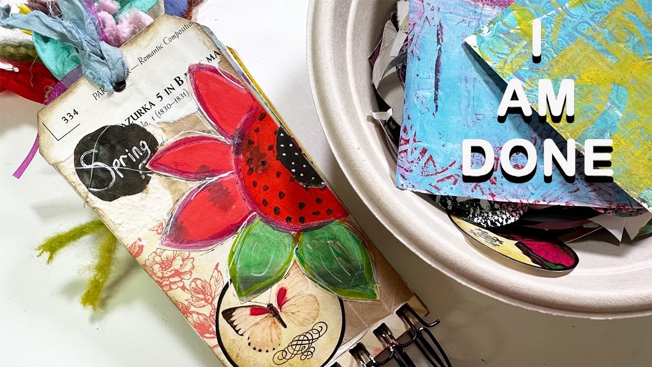 &ldquo;Spring&rdquo; the final page in my textbook. There is a video about the page and a flip through of the journal on my YouTube channel. Link in profile.

#mixedmediart  #useyourscraps #tagbookjournal #artjournalingeithscraps #laurierichardsonhal