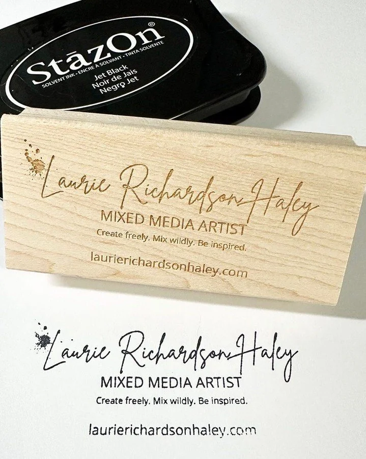 I had a stamp made to see if I liked the quality. I love how it turned out so I will have a few more made for other things I want to use them on.  I used RubberStamps.Net 

#rubberstamps.net #mixedmediaartstamp #mixedmediaart #artstamp #laurierichard