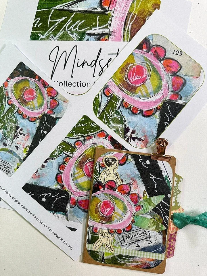 A new video is up (link in profile). I used my Mindset Collection printable and created a journal cover. I'll tell you how you can get the printable and my bonus collage paper video, and I'll also tell you about a free workshop coming up. :-)

#mixed