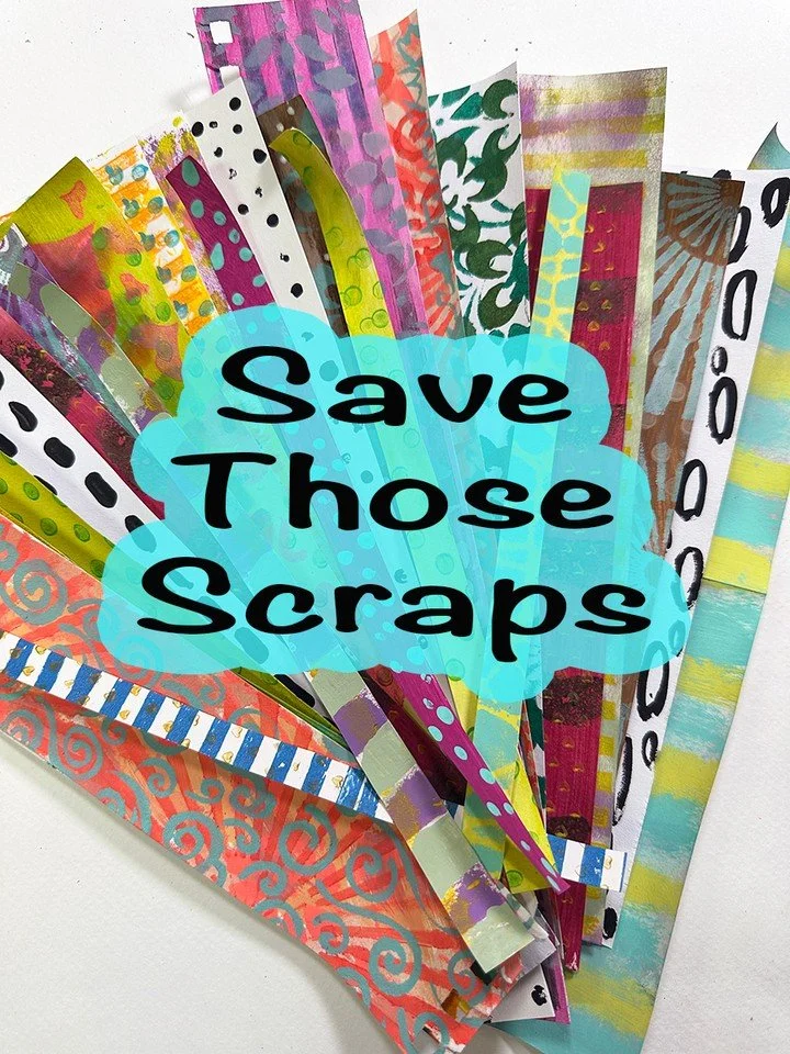 Don&rsquo;t Toss Those Paper Cut-Offs! Make Art Papers Instead 

Those blank strips and pieces left behind after cutting down full sheets of paper don&rsquo;t have to go in the trash. I&rsquo;m pulling out the paint, stencils and mark-making tools an