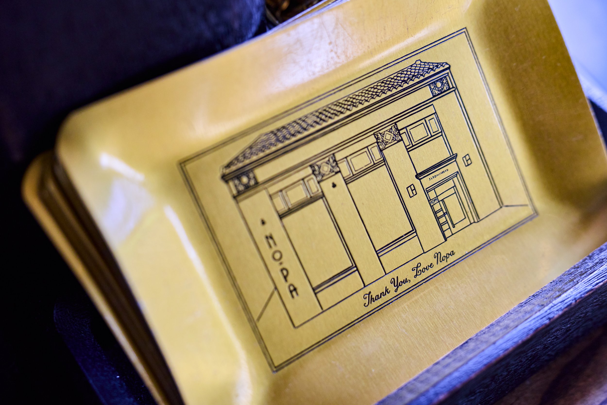 Nopa Restaurant Tip Tray (photo by Hardy Wilson)