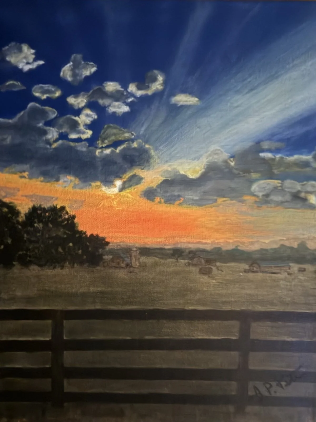 "Country Farm Sunset-Tennessee", 12' X 16",$300