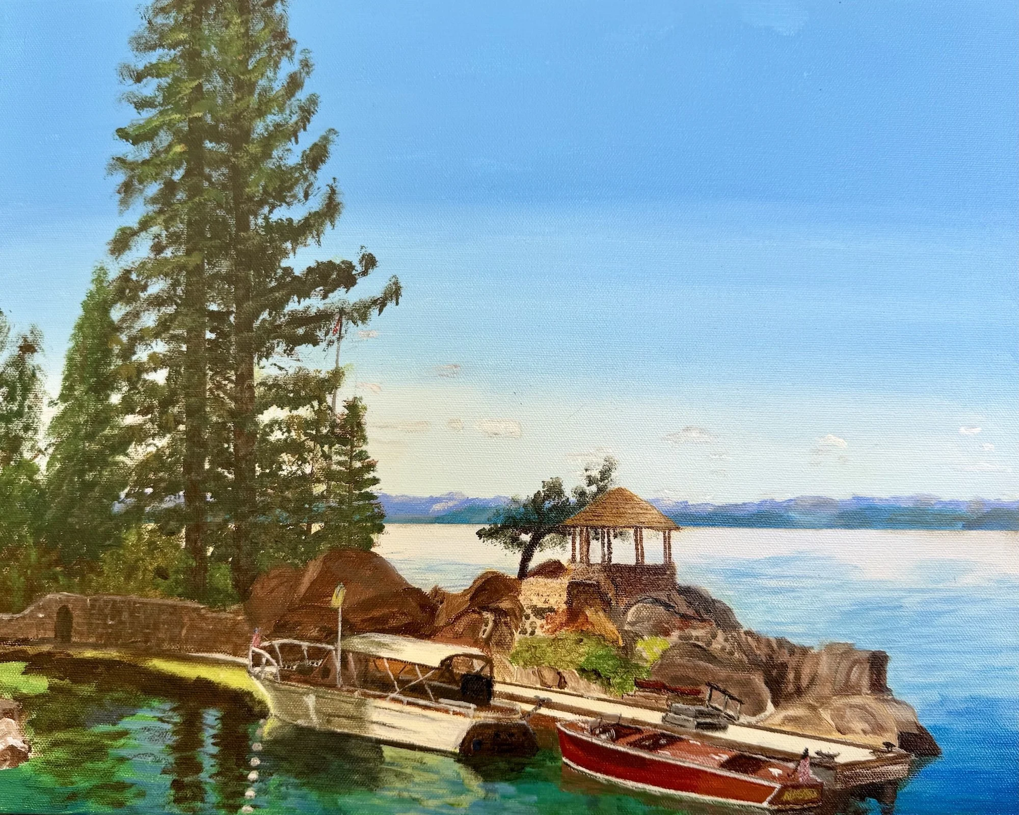 "Lake Tahoe Boats", 20" X 16", $450