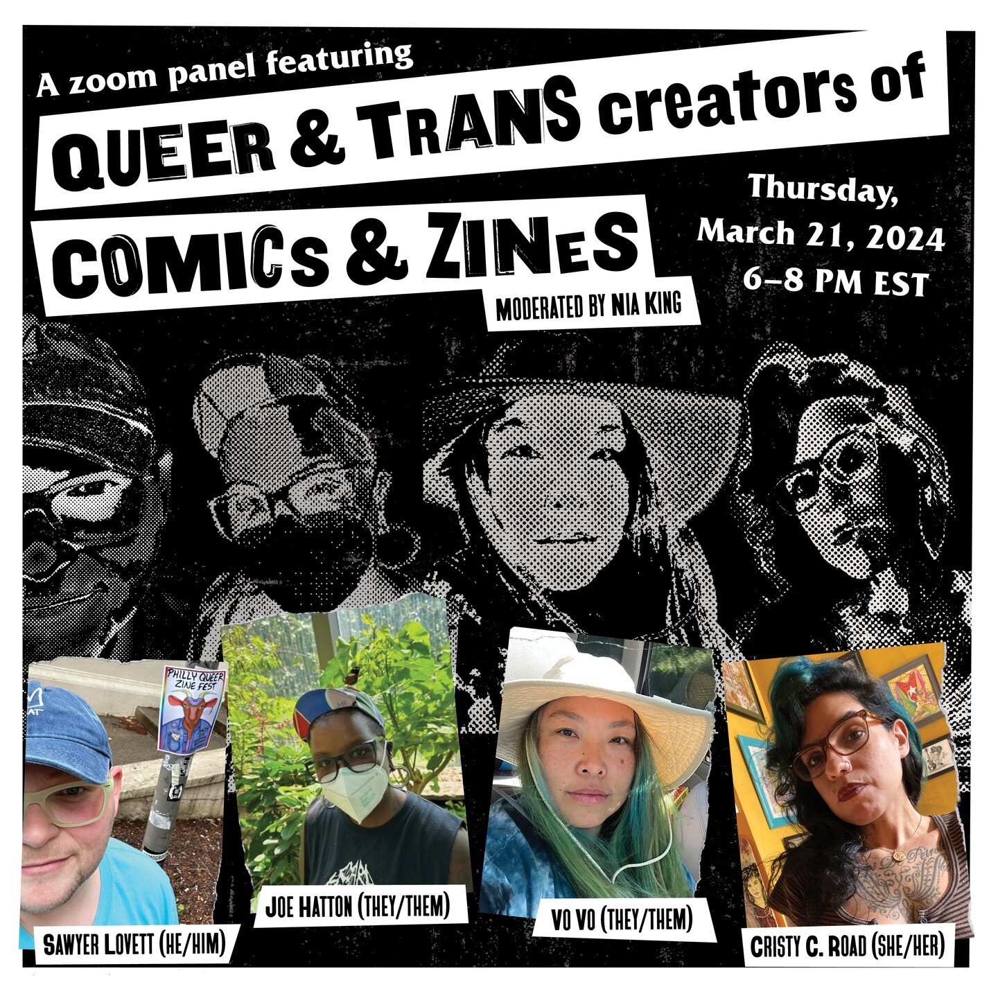 Former tabler and panelist Nia King is moderating a panel of queer &amp; trans creators of comics and zines on Zoom next month! Registration is free, open to the public, and ASL interpretation will be provided. The event will be held Thursday, March 