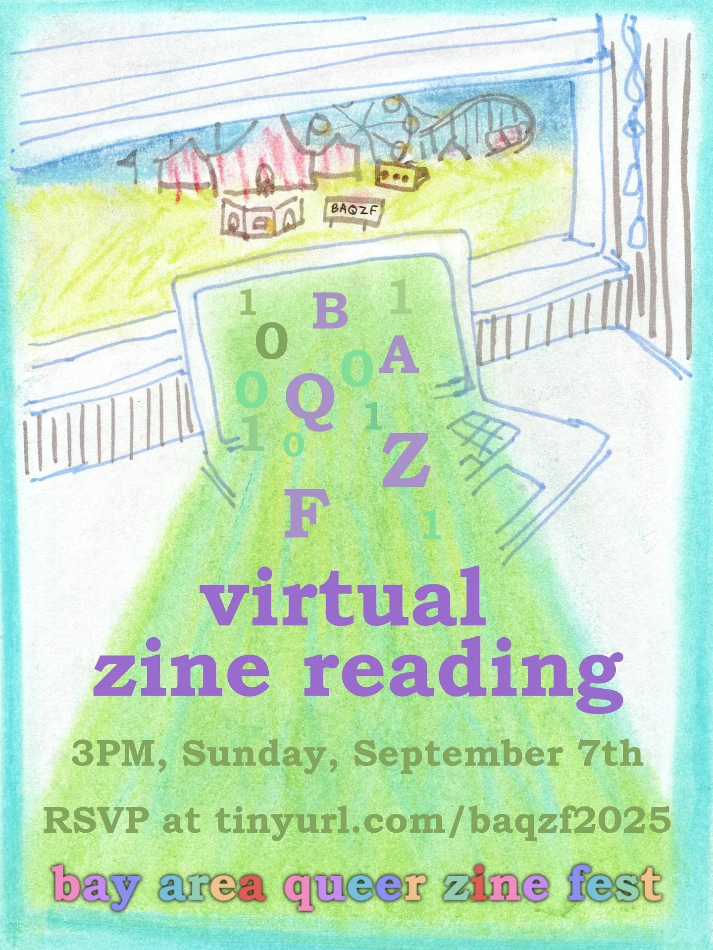 Join us Sunday, September 7th for a zine reading featuring our amazing Bay Area Queer Zine Fest tablers! We have a great lineup of queer readings to share featuring Sam Snell, HR, Eori Tokunaga, Mariko Abe, Purest Revolution Zine, Buppydogs (they/the