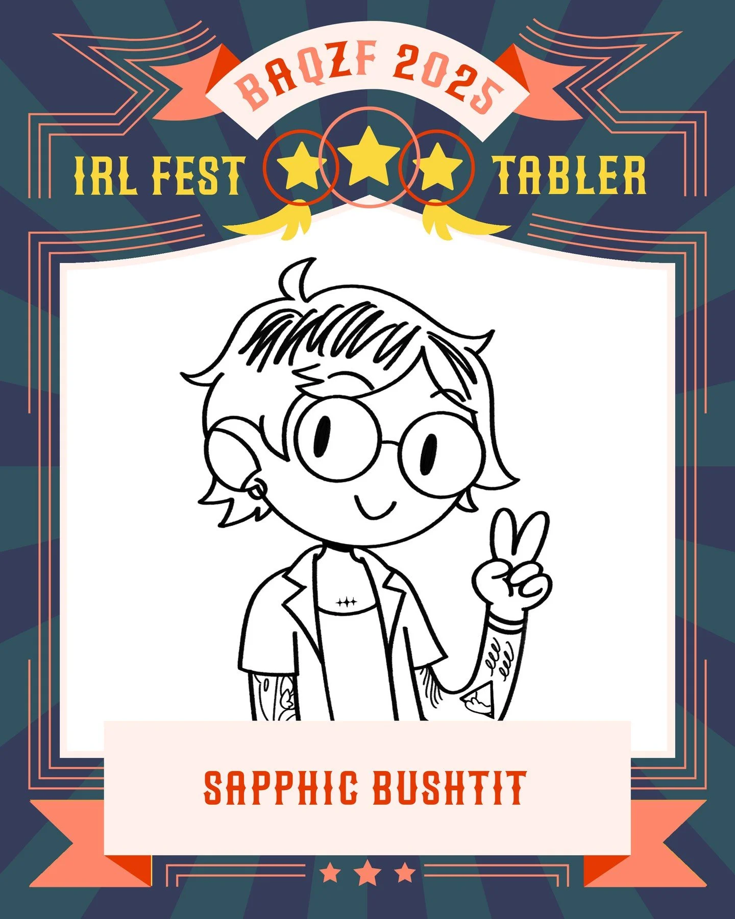 🎪 🎈 BAQZF IRL TABLER SPOTLIGHTS PT. 6 🎈🎪
Here are some of the fantastic queer zinesters and comics artists who will be at our MASKS REQUIRED irl portion of #baqzf2025:
@sapphic_bushtit 
@softpublishing 
@stonerzines
@tendingbecomings 

Join us on