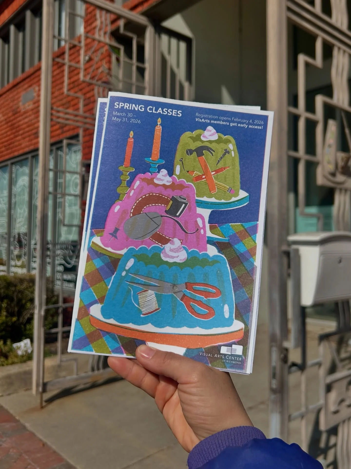 I&rsquo;m so honored to have illustrated the spring @visartsrva class catalog! 🍧 today I finally got to hold it in my hands and it&rsquo;s so beautiful! 

it feels so special to leave my lil creative stamp on something that so many of my friends, ar