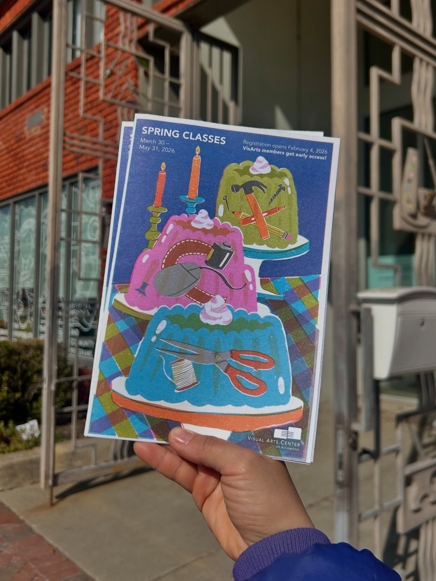 I&rsquo;m so honored to have illustrated the spring @visartsrva class catalog! 🍧 today I finally got to hold it in my hands and it&rsquo;s so beautiful! 

it feels so special to leave my lil creative stamp on something that so many of my friends, ar