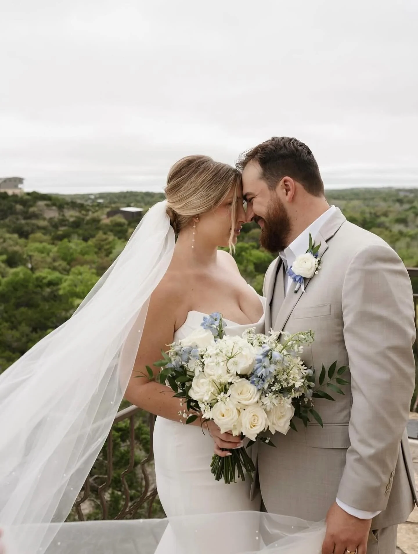 This one was a special one! .. 🥹 Whitney &amp; Mark have both been a part of the Johnson family&rsquo;s world for many, many years &mdash; it was truly such an honor getting to make Whitney&rsquo;s bouquet. ✨ Cheers, you two! Wishing y&rsquo;all a l