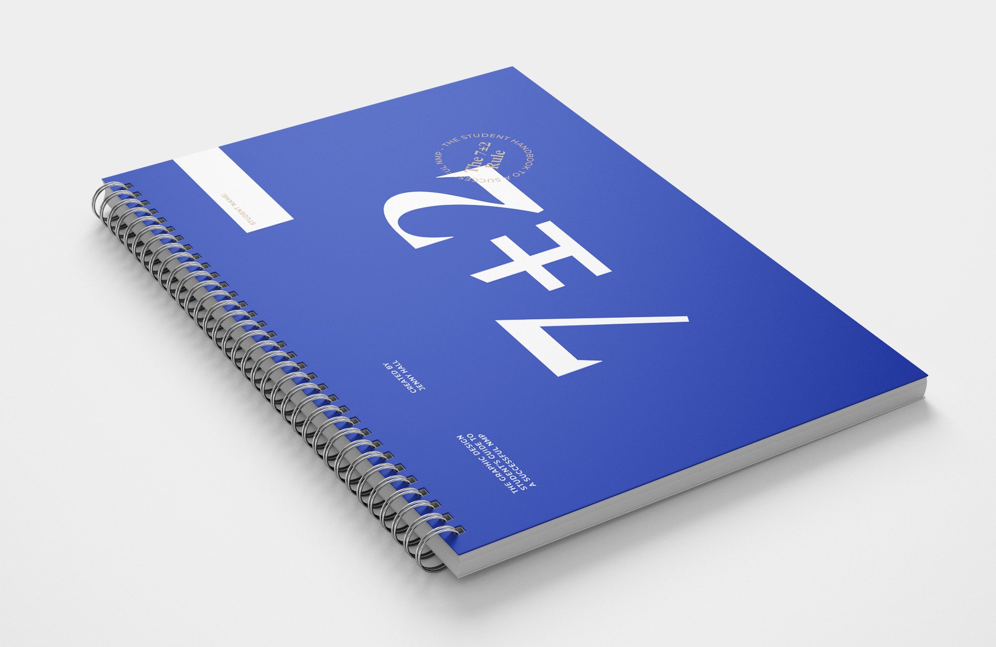 Student notebook with blue cover