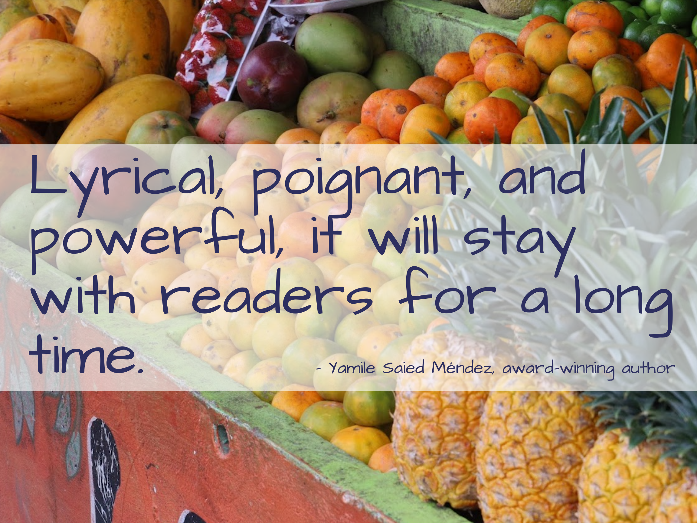 Lyrical, poignany, and powerful, it will stay with readers for a long time.