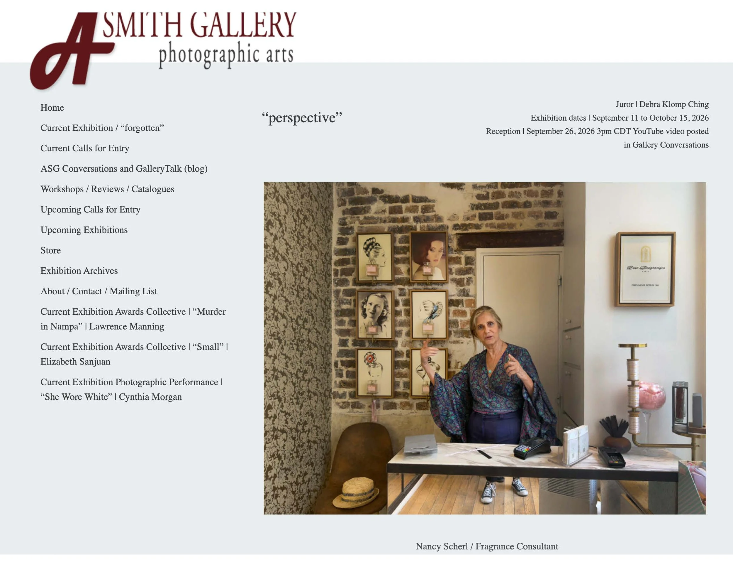 Scherl exhibits at ASmith Gallery’s Persective Exhibition (Juror; Debra Klompching)