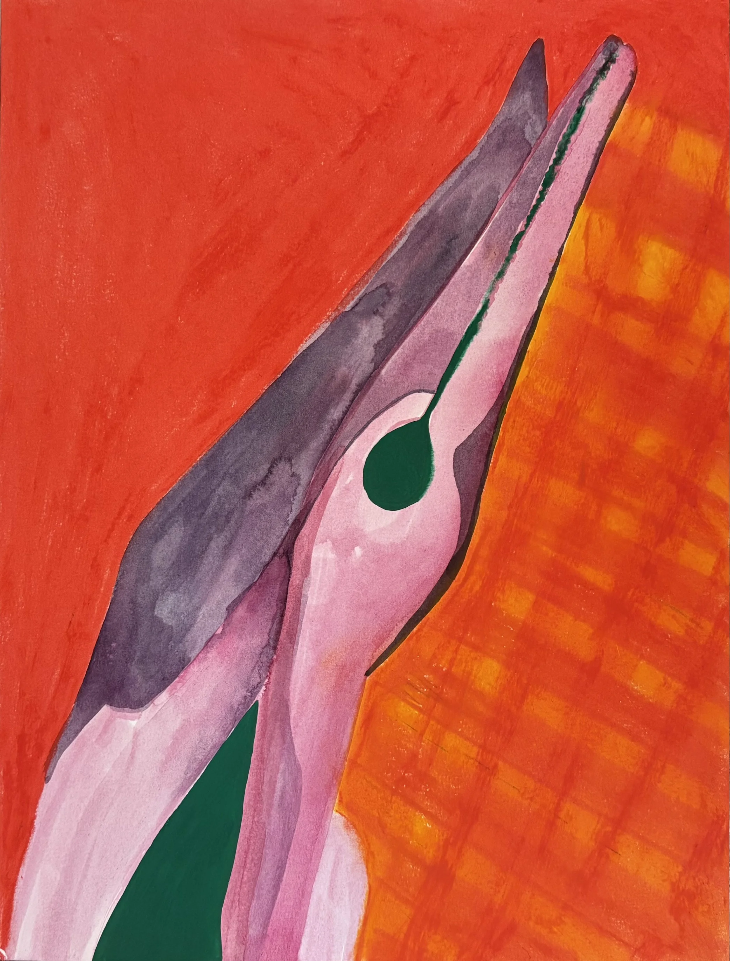 "Untitled", ink, gouache and pastel on paper, 12 x 9 inches, 2026