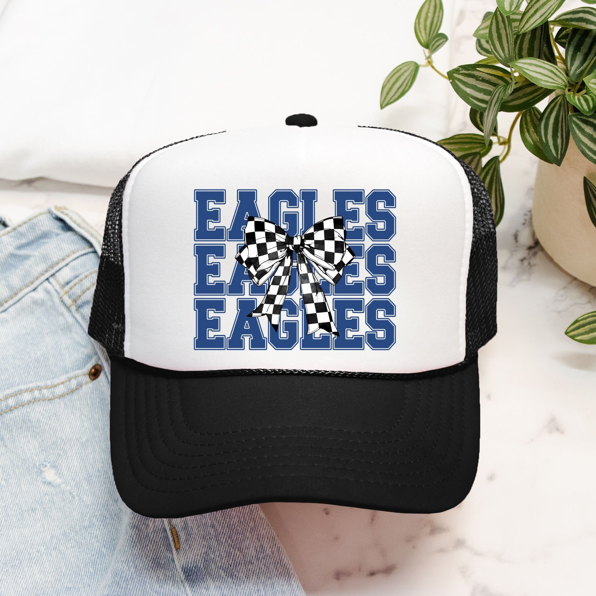 Eagle Checkered Bow Trucker Hat