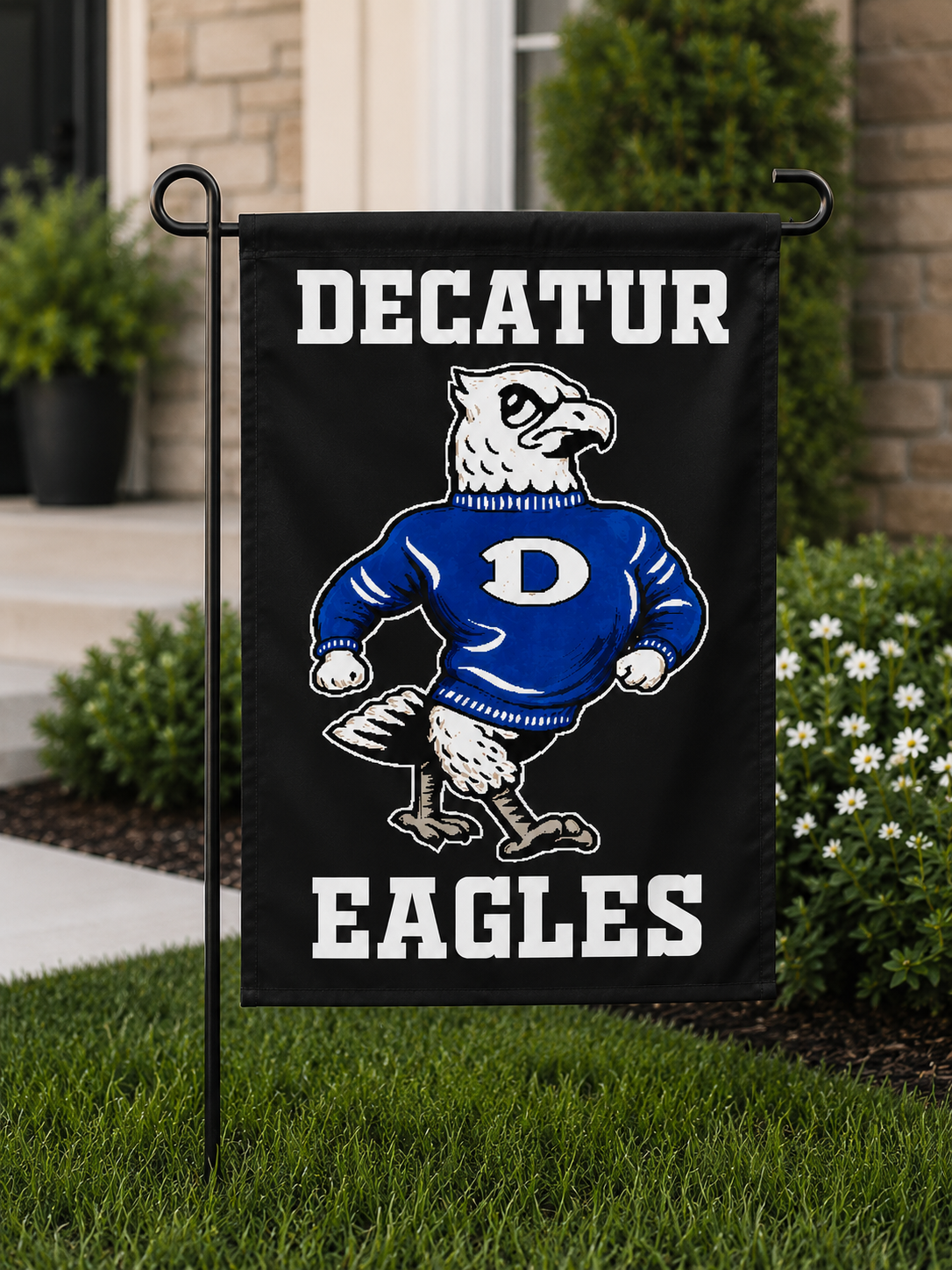 Decatur Eagles Vintage Mascot Garden Flag | Double-Sided | 12.5" x 18"