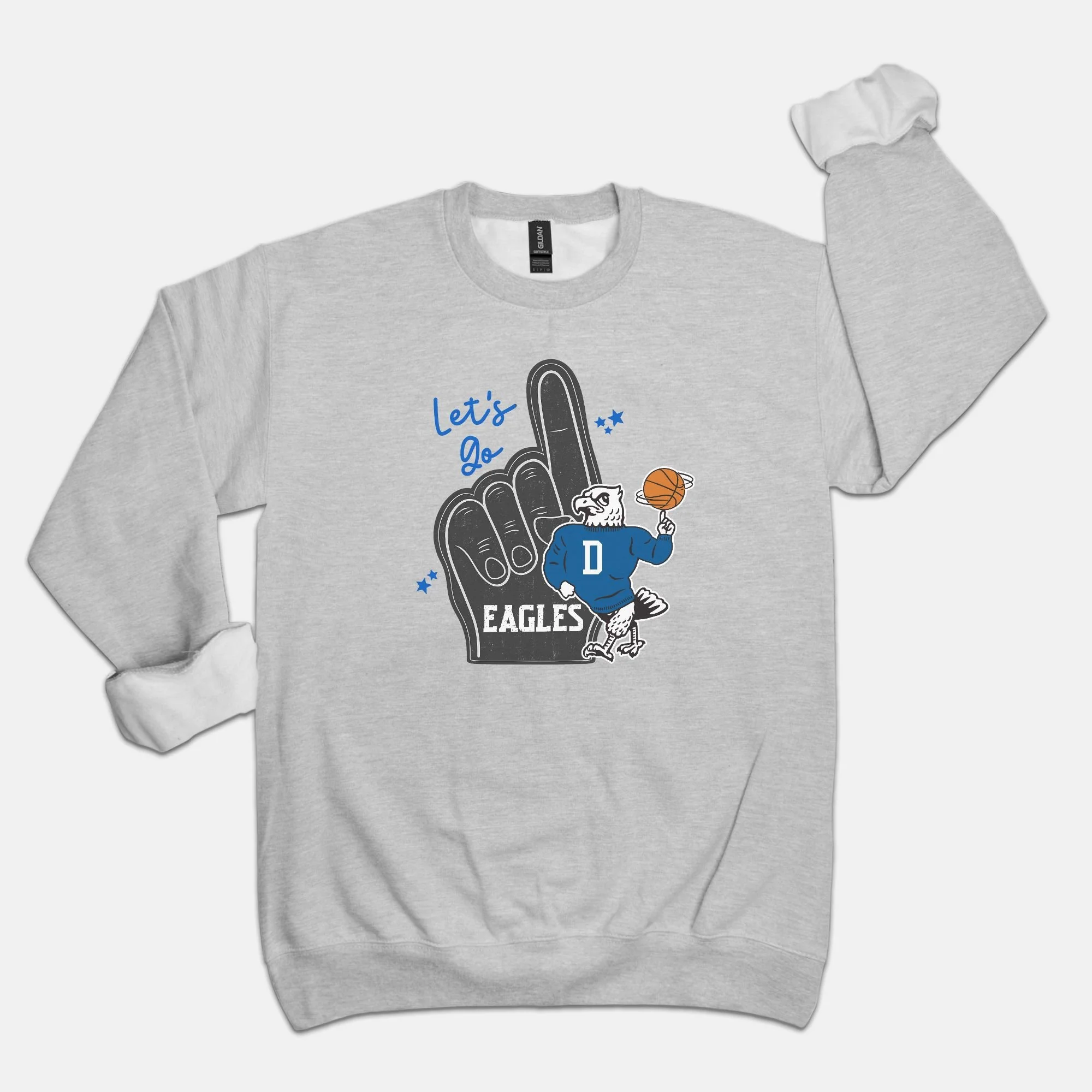 Lets Go Eagles Backetball Crew Neck Sweatshirt
