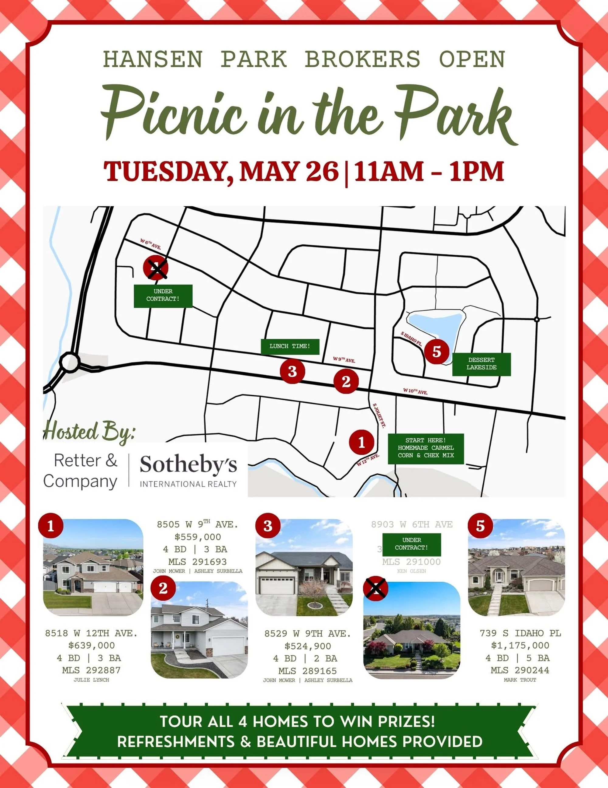Brokers Open Today in Hansen Park from 11-1 

See 4 beautiful homes, eat some food and win some prizes!
