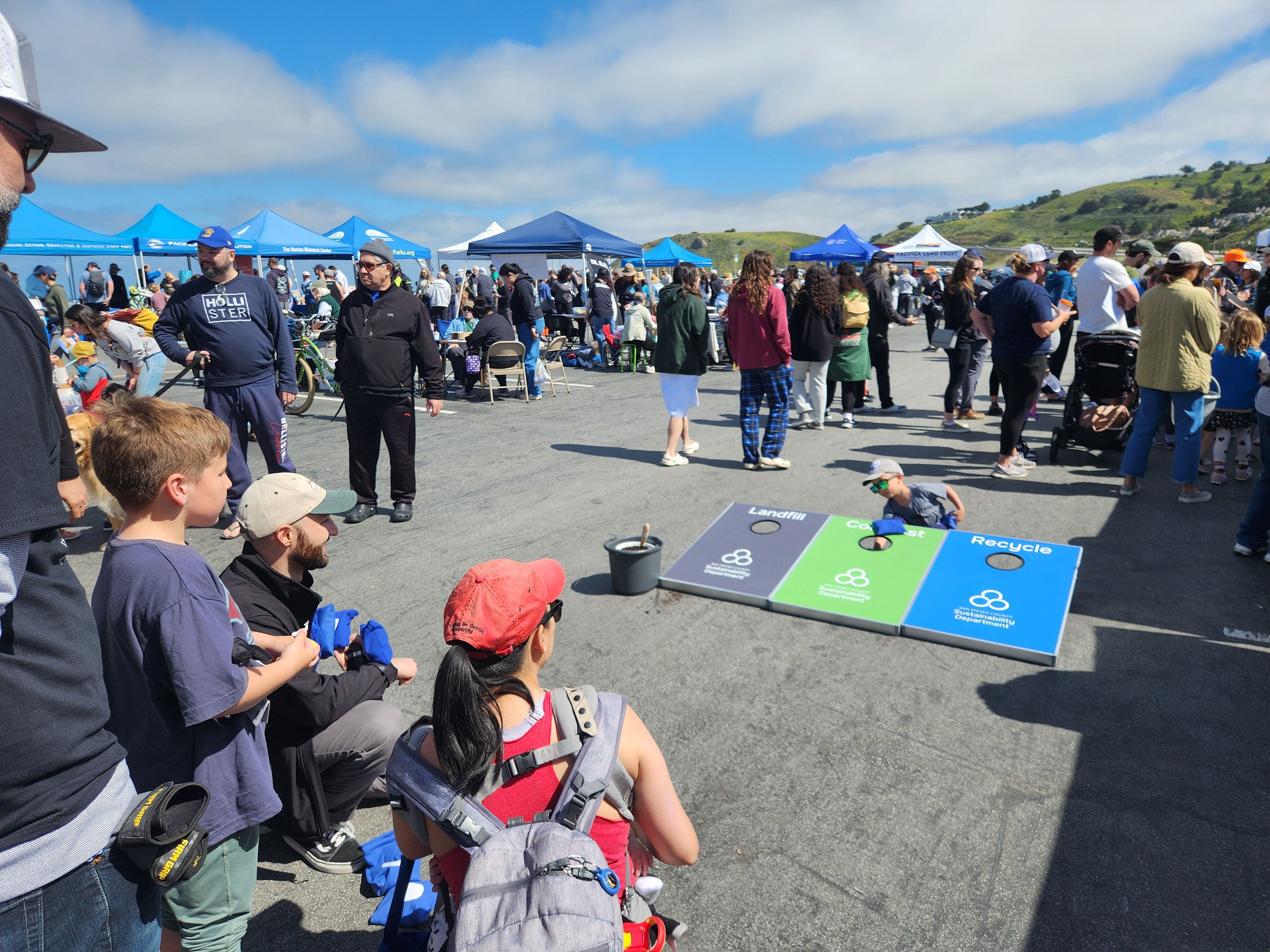 San Mateo County Sustainability Department branded corn hole boards