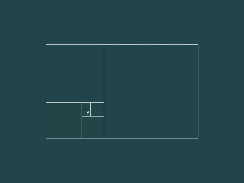 Fibonacci spiral to All Hands Ecology logo animation