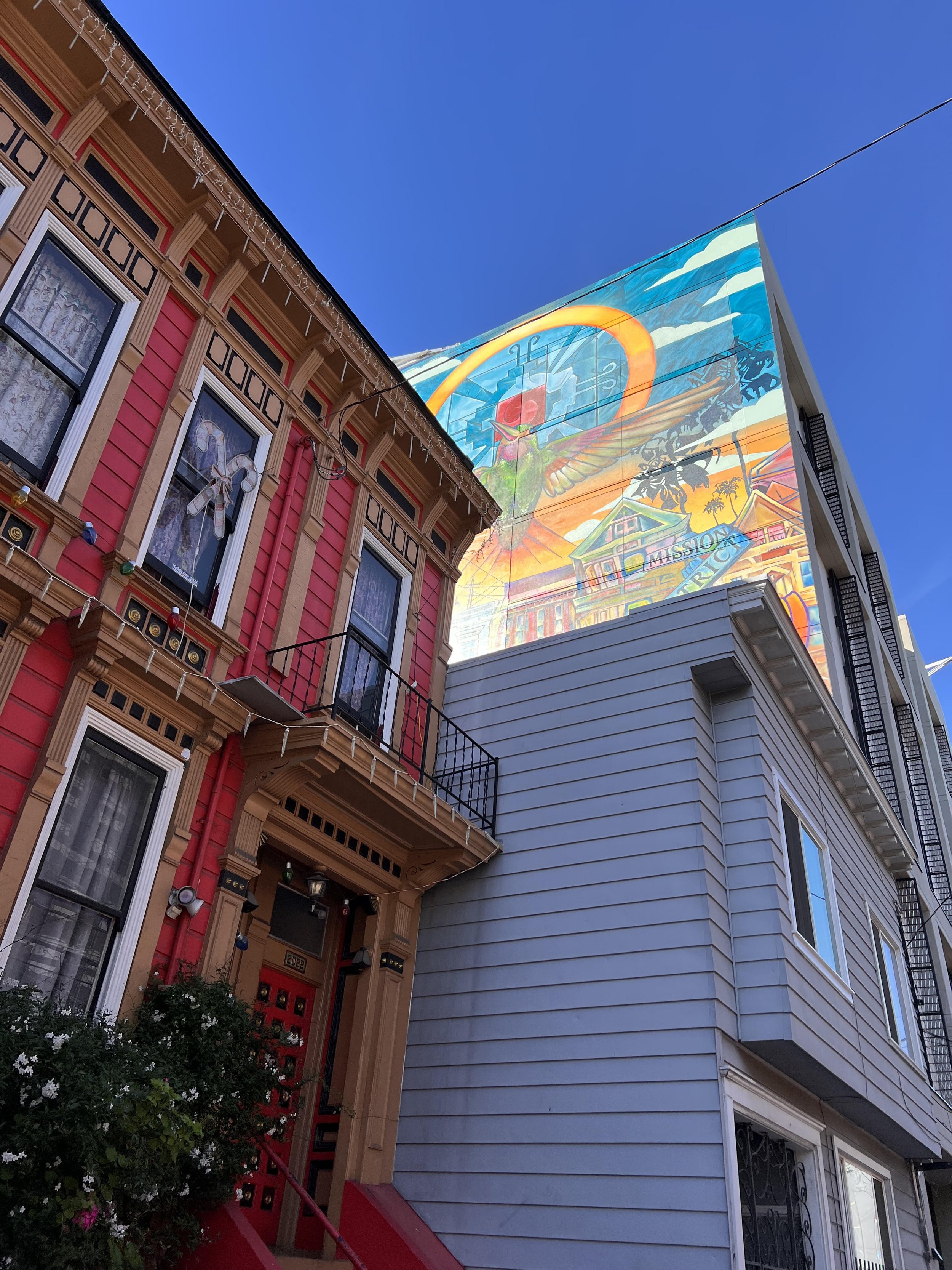 Mission Creek Neighborhood: colorful mission district mural