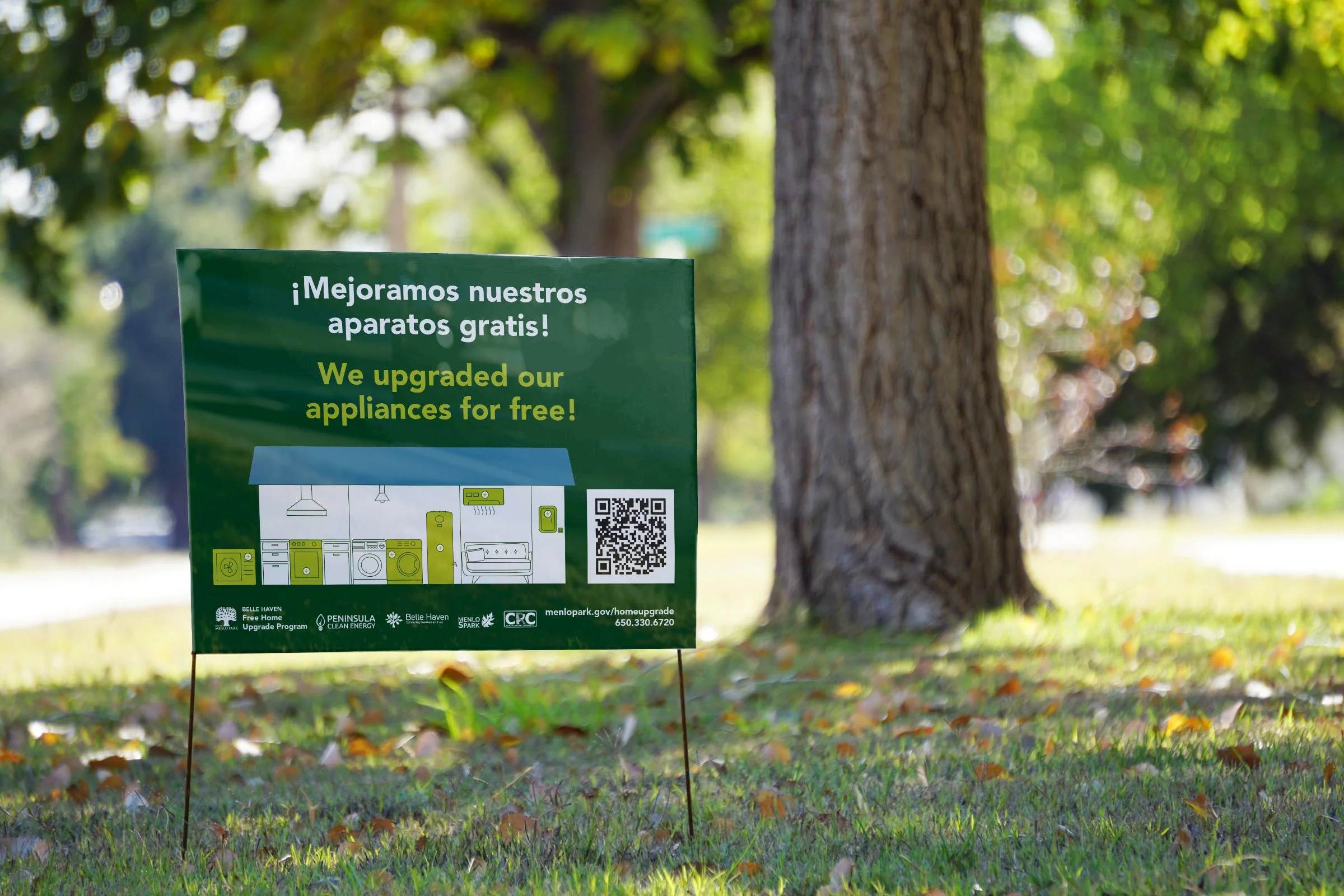 City of Menlo Park Home Upgrade Program lawn sign