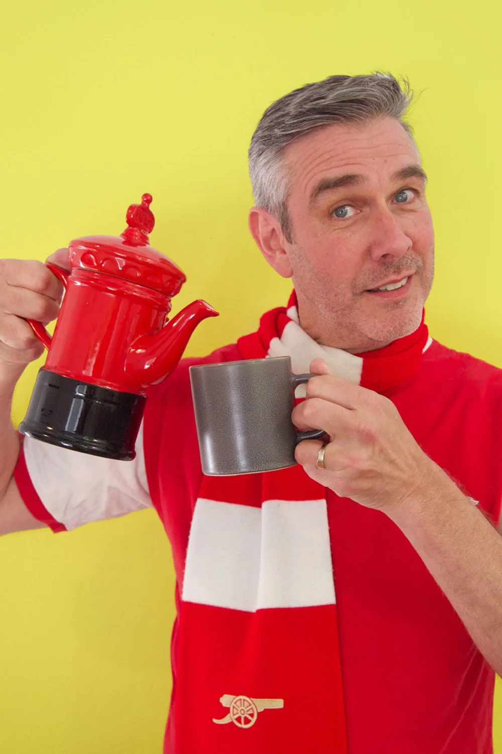 Adrian Power pouring tea into mug